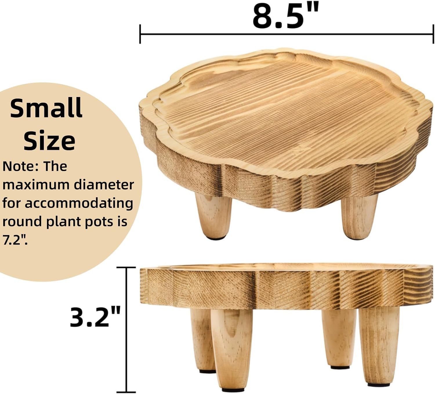 Mini Wood Pedestal Stand / 8.5 Inch / Set of 2