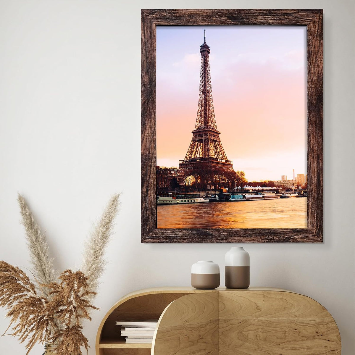SESEAT 18x24 Frame Pack of 4, Gallery Poster Picture Frames for Wall Mounting, Rustic Brown