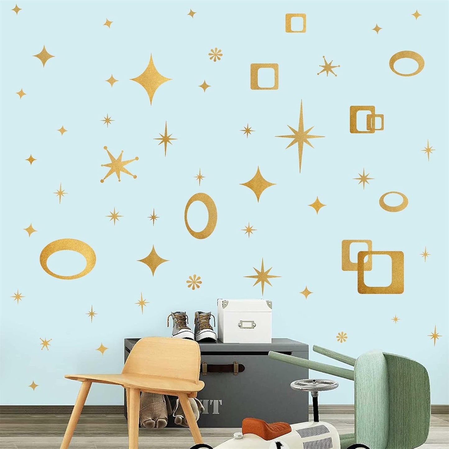 Star Wall Decals Retro Star Wall Decal Ovals and Squares Walls Decals Geometric Walls / Eye Decals