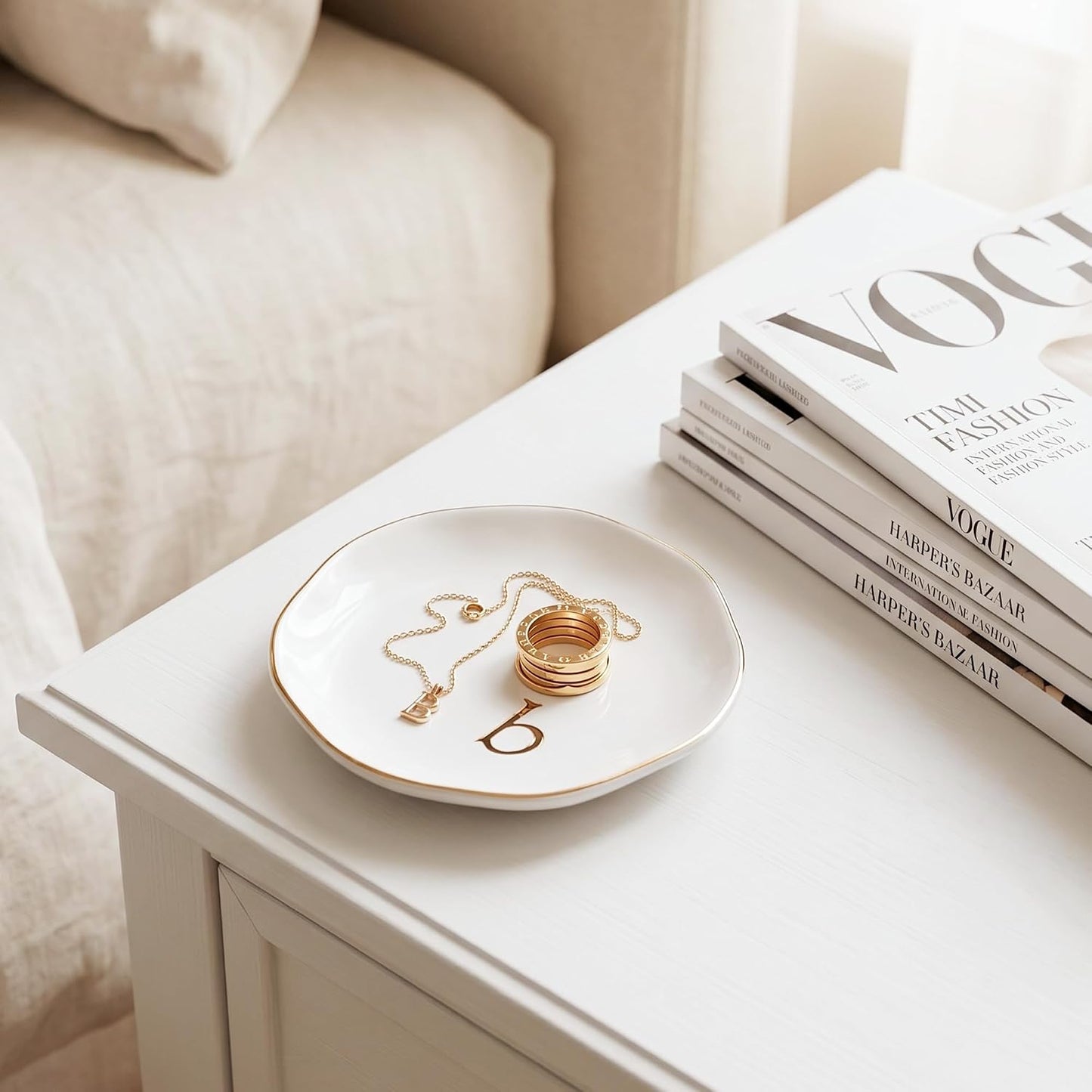 Ceramic Jewelry Tray / B / White