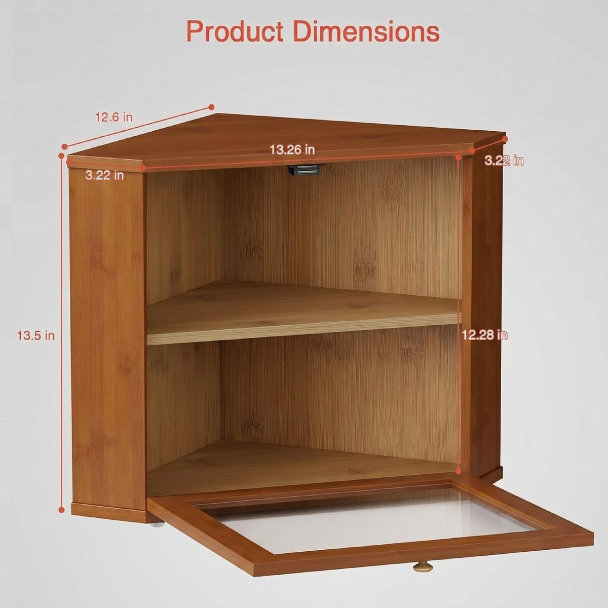 Goozii Walnut Brown Corner Bread Box for Kitchen Countertop, Double Layer Breadbox for Homemade Sourdough Bread, Dark