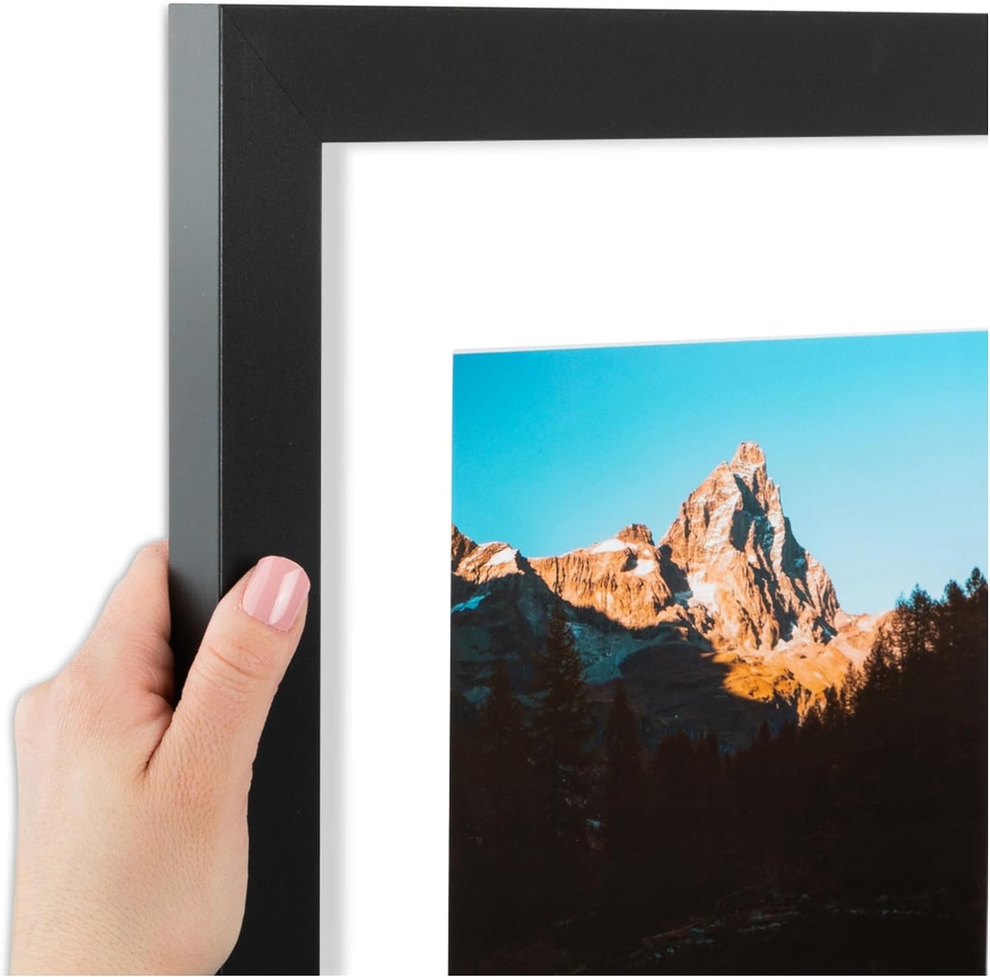 ArtToFrames Collage Picture Frame 3 Opening 3-5x7 Photo Frame | Made in USA | Black Frame Crisp and Black Mats | Wall