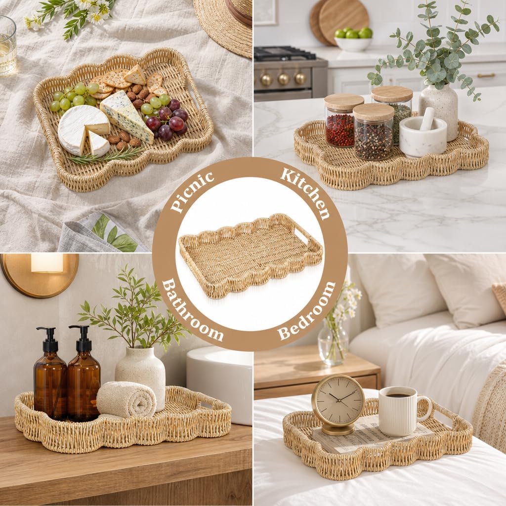 Scalloped Tray Rectangle / Apricot