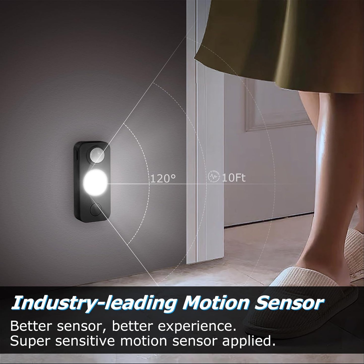 NIEGNOWOO Motion Sensor Puck Lights 6 Pack, Rechargeable Under Cabinet Lighting, Wireless LED Closet Lights Stick On