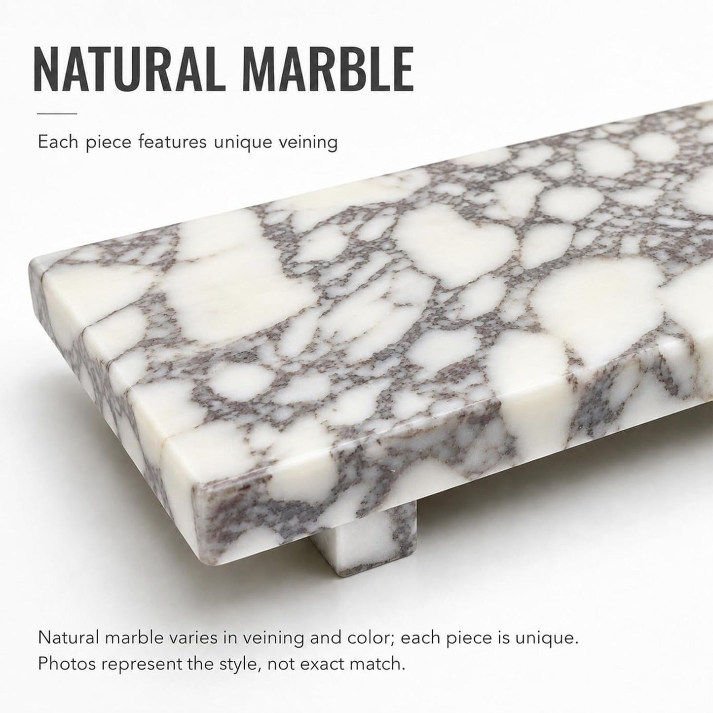 Stone Pedestal Tray for Perfume / Black, White, and Gray