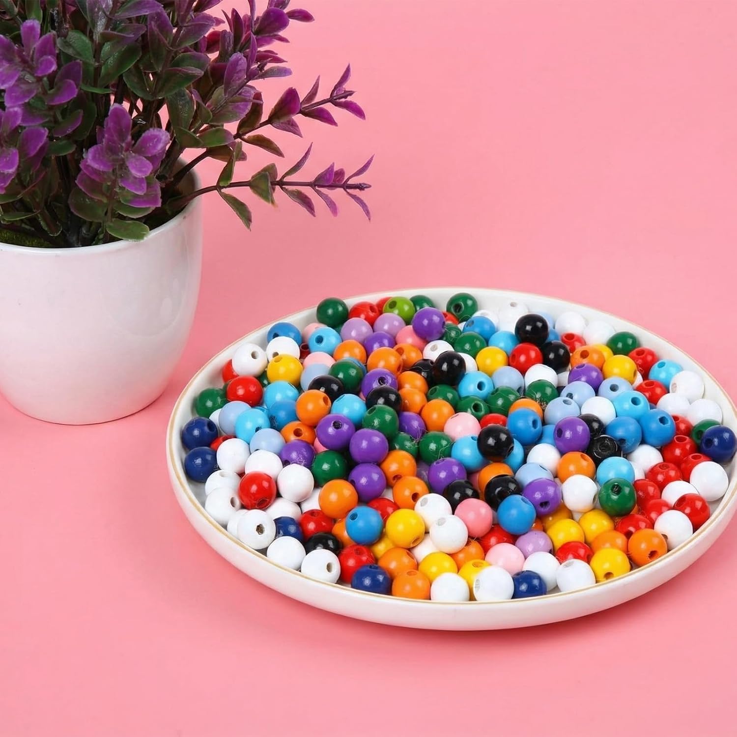 Seasonal Wooden Bead Garland / 3.3 ft / Set of 6