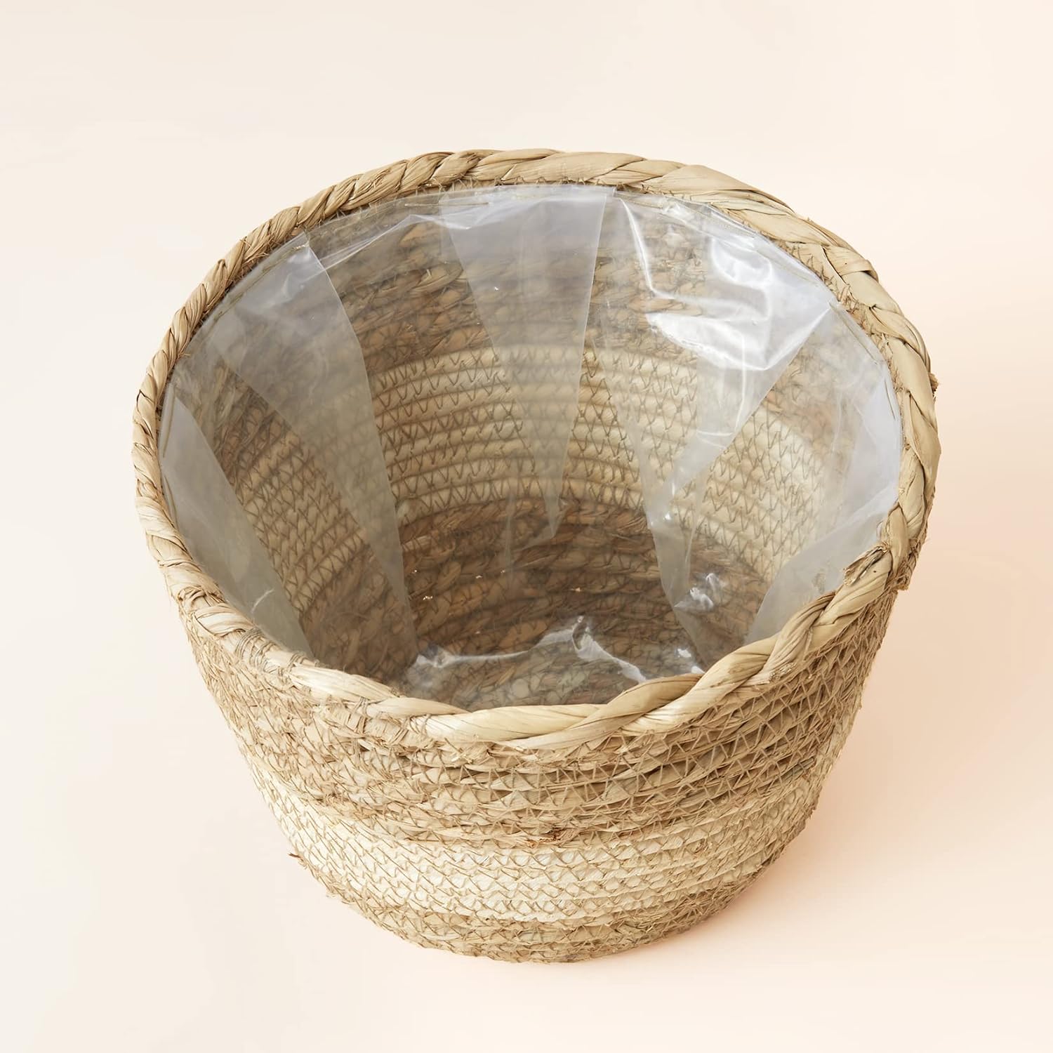 Seagrass Planter Basket Indoor Outdoor / Beige / 10.2"+8.7"+6.7 / 10 Inch