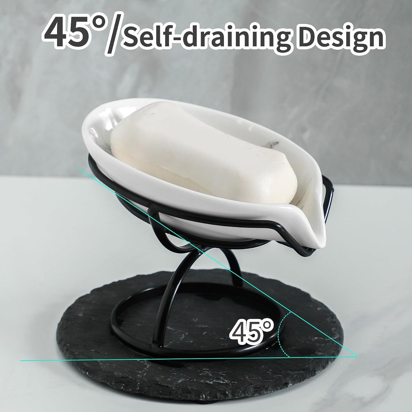 Ceramic Soap Bar Holder / Black