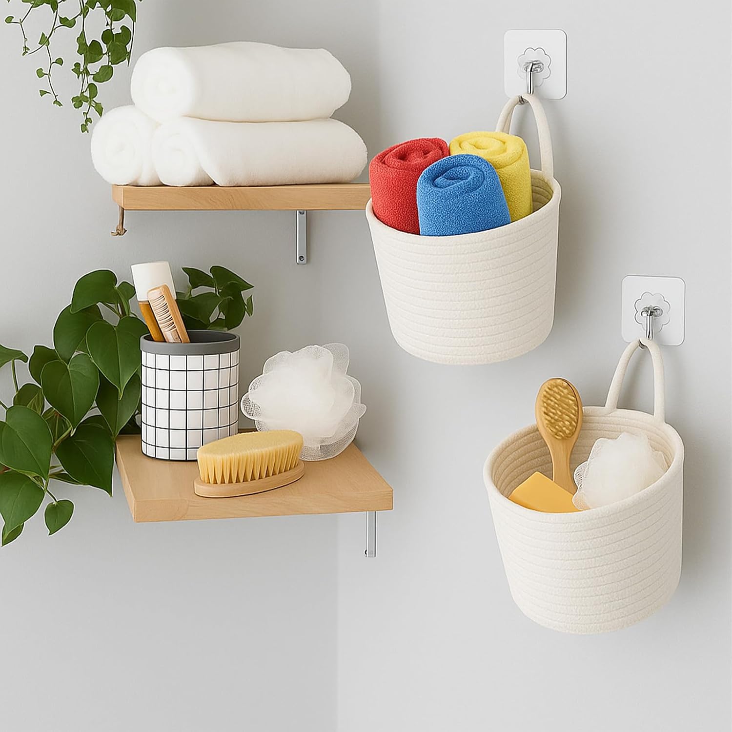 Boho Pouchs Bag Organizers / White / Set of 3