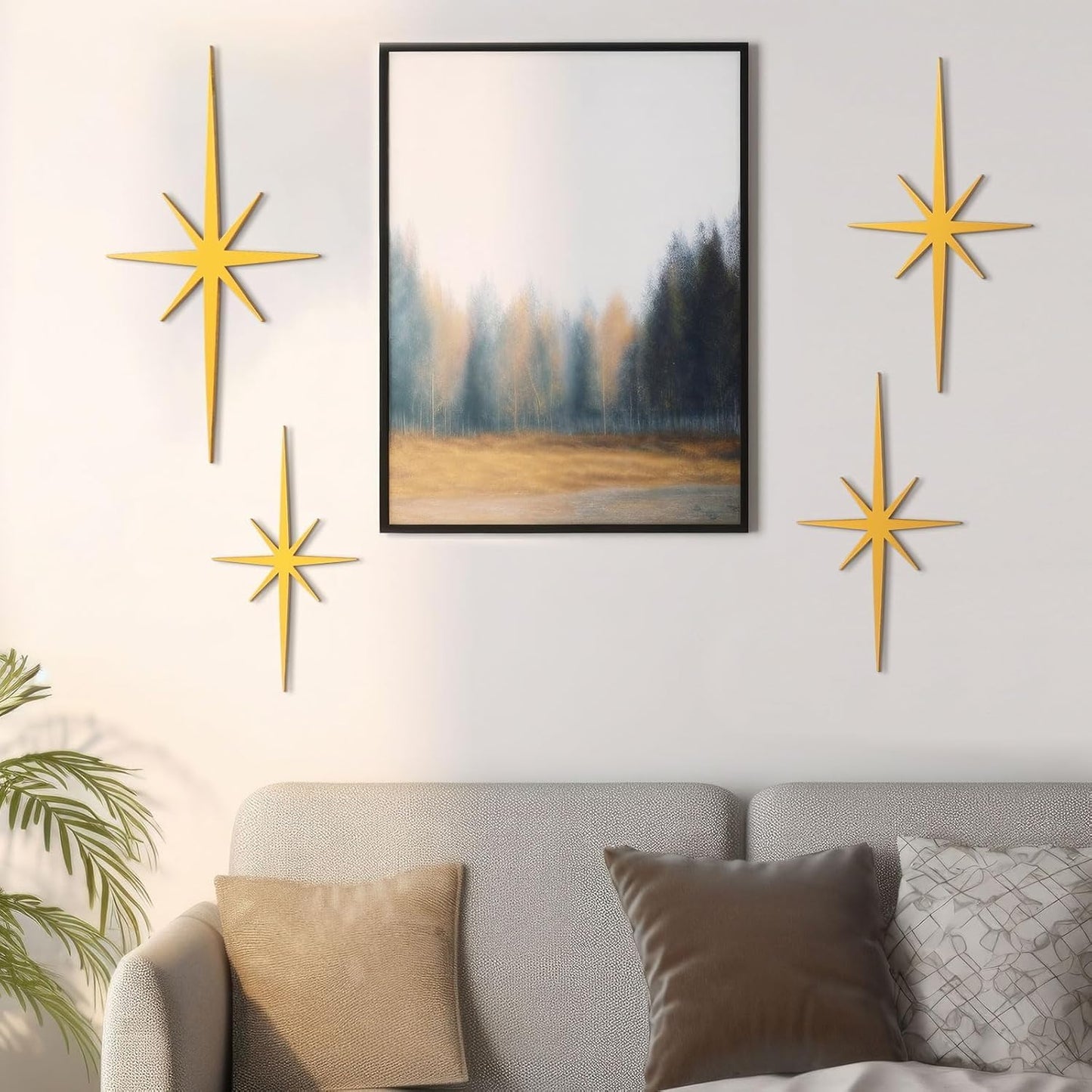 4 Piece Cast Metal Art Set / Gold