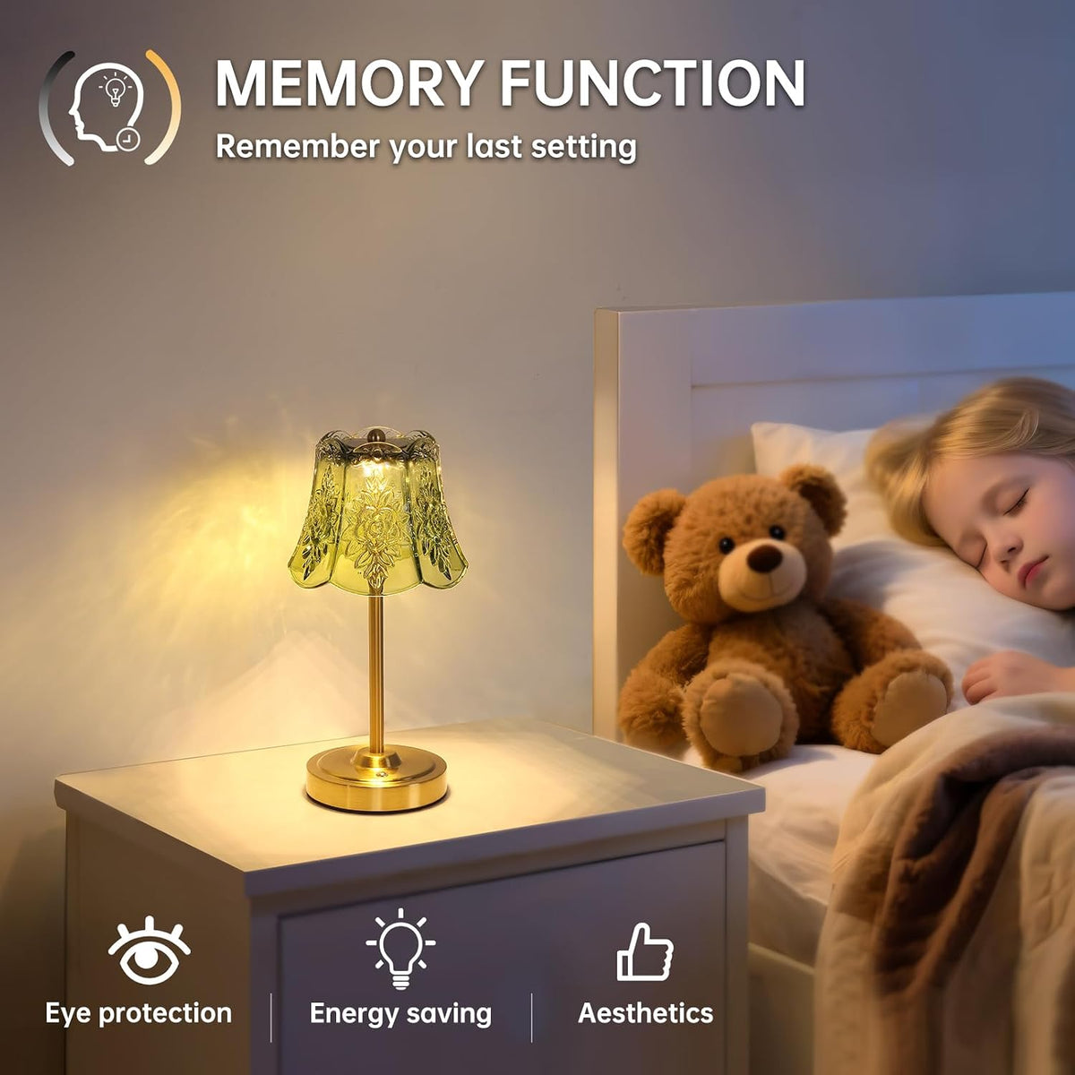 Shenmoyl Set of 2 Cordless Touch Table Lamp with 5200mAh Battery - 3 Adjustable Color Temperatures & Dimmable