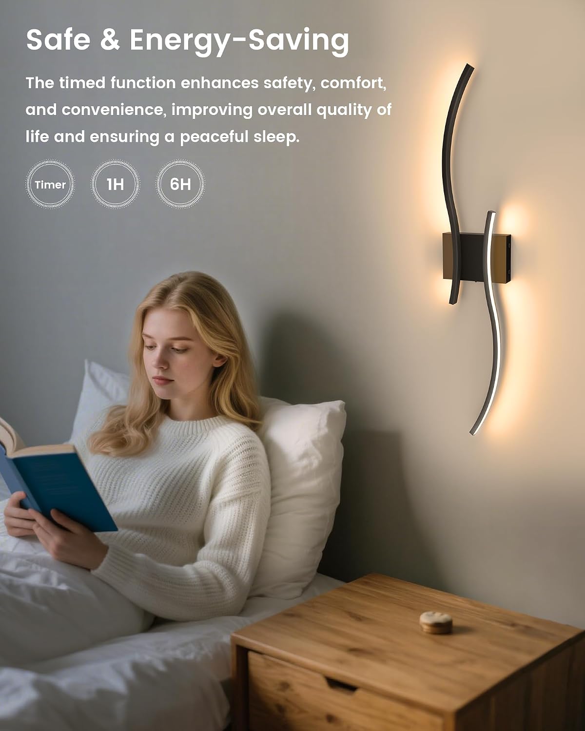27.6 Inch Battery Operated Wall Sconce Set of 2, Black Modern Rechargeable Wall Lights with Remote, 3CCT Dimmable
