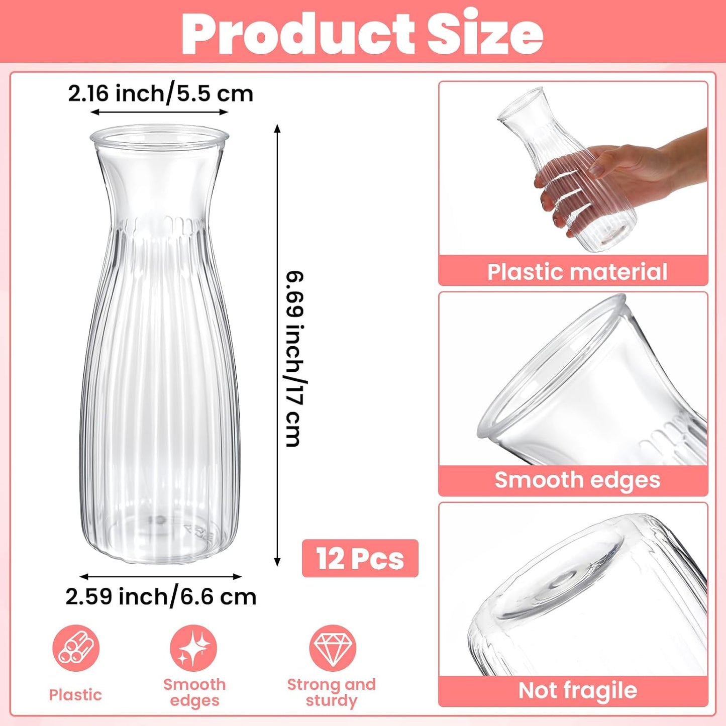 Plastic Bud Vases Bulk Small Plastic Vases / Clear / Set of 12