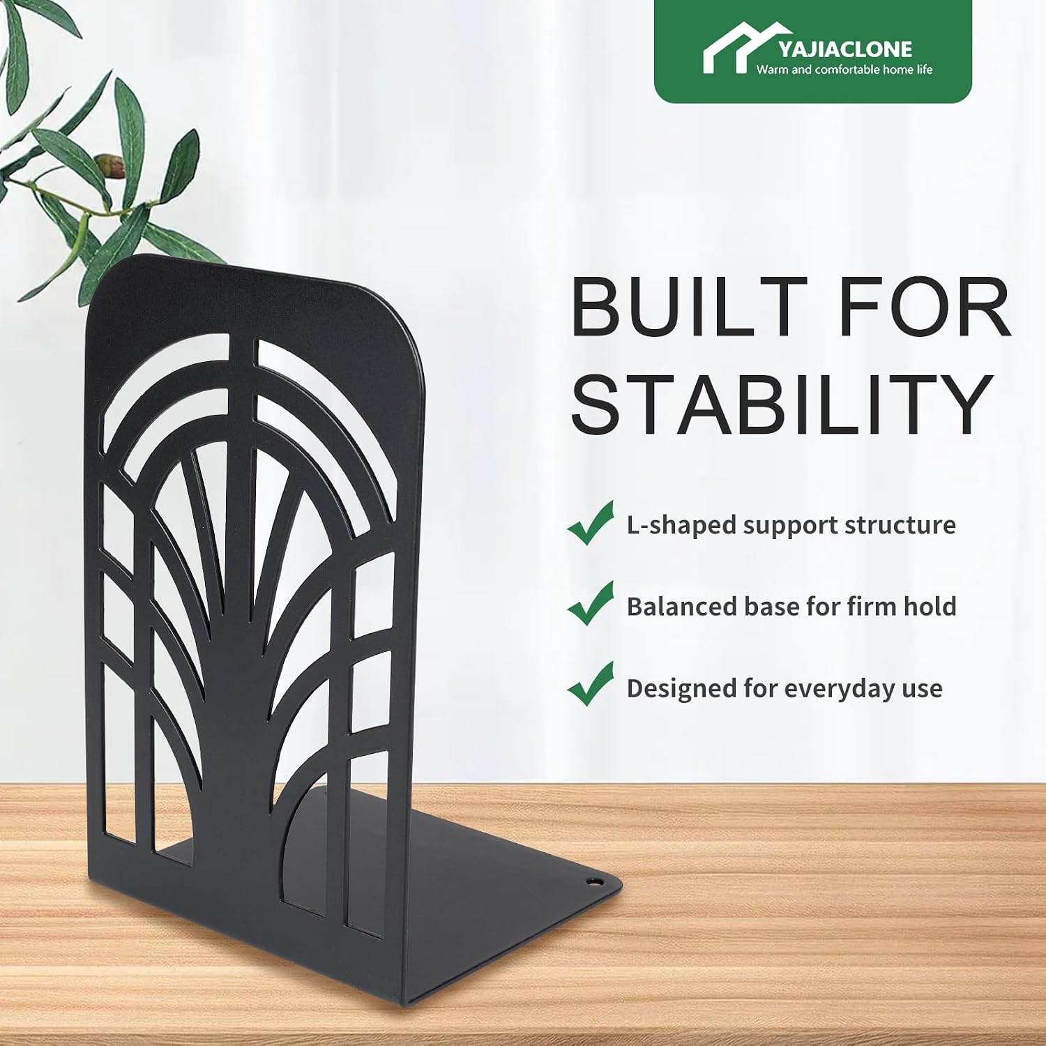 Modern Arch Book End Set / Black