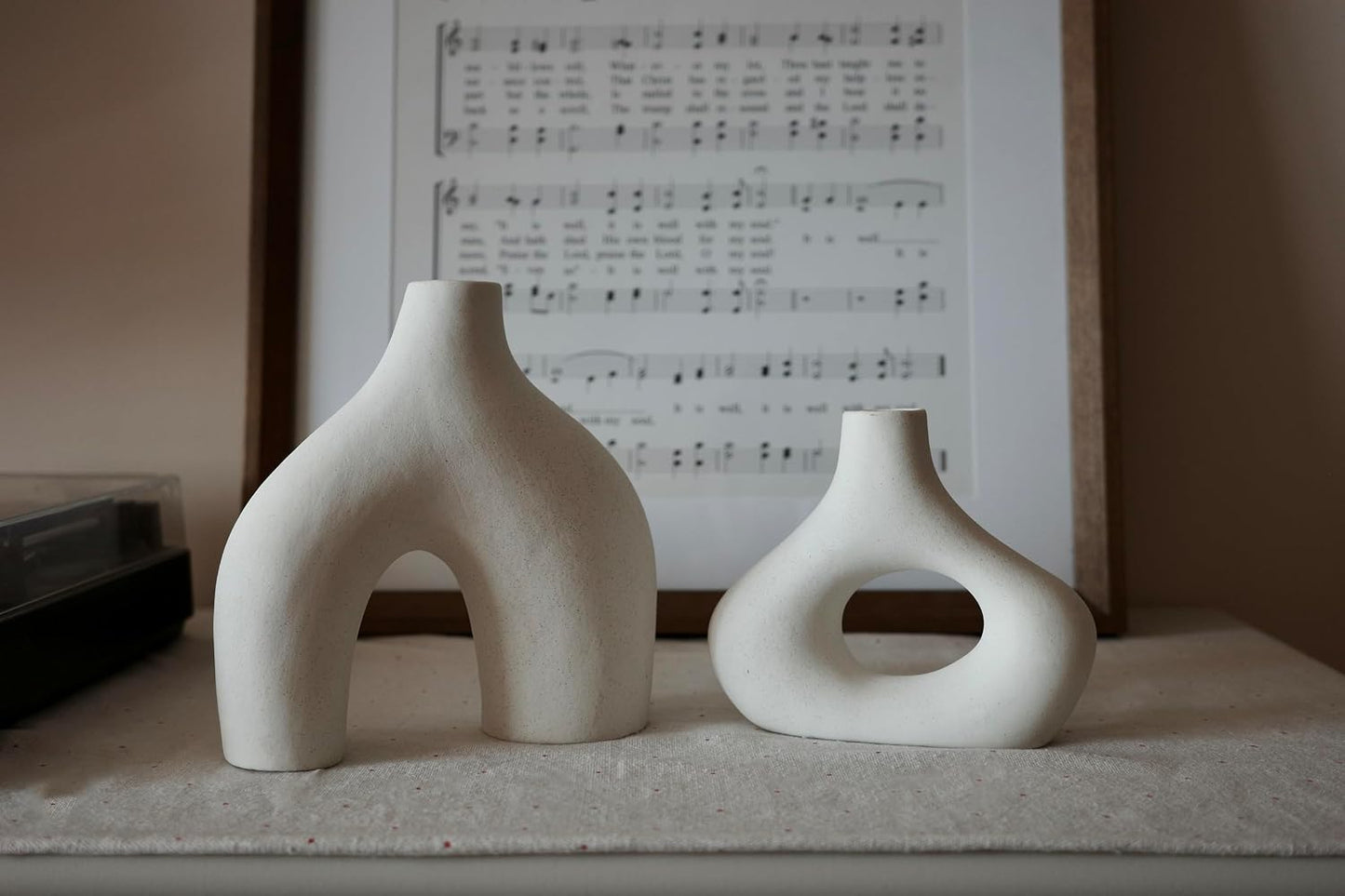 White Large Ceramic Vase / Warm White / Set of 2