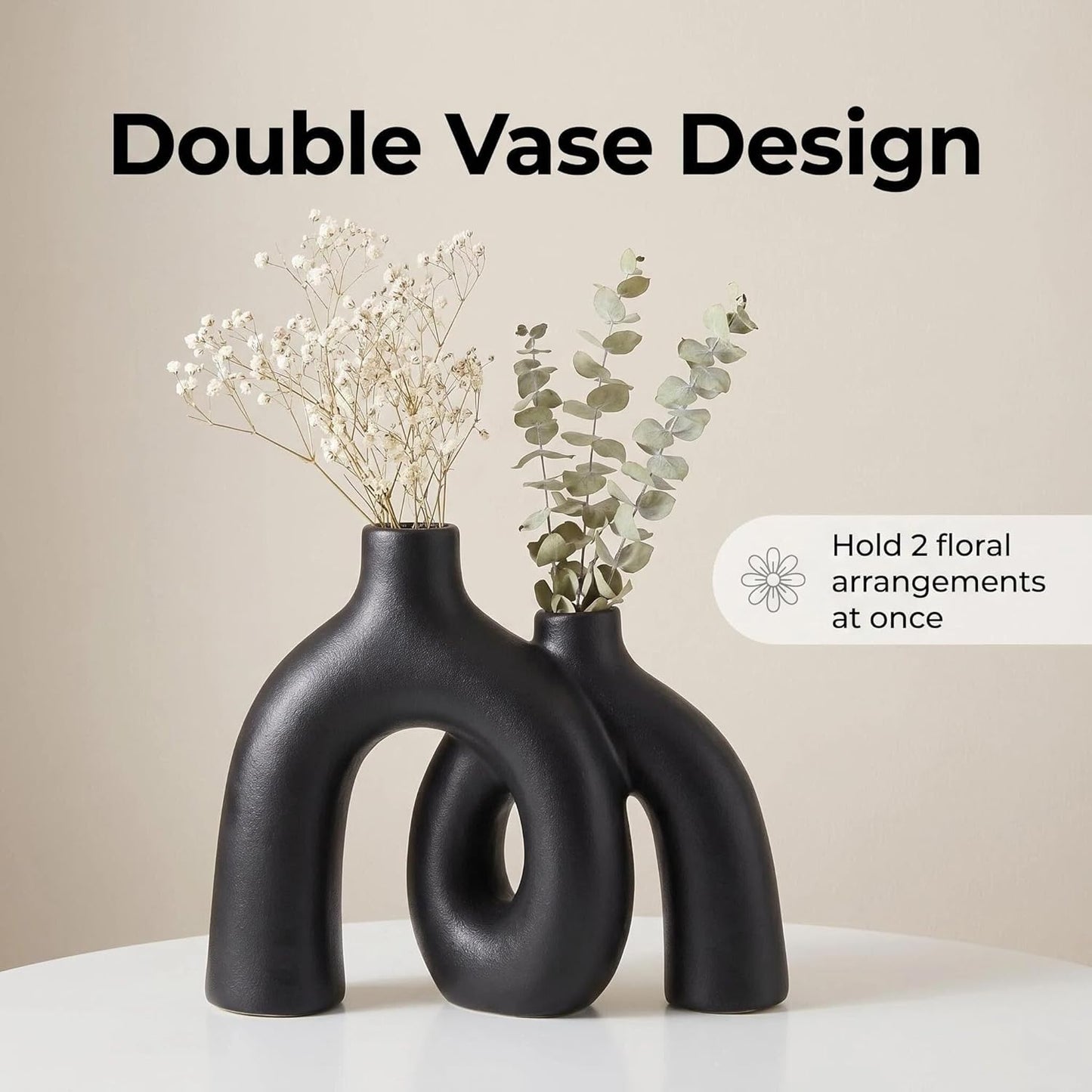 Modern Nordic Boho Vase Set / Black-1