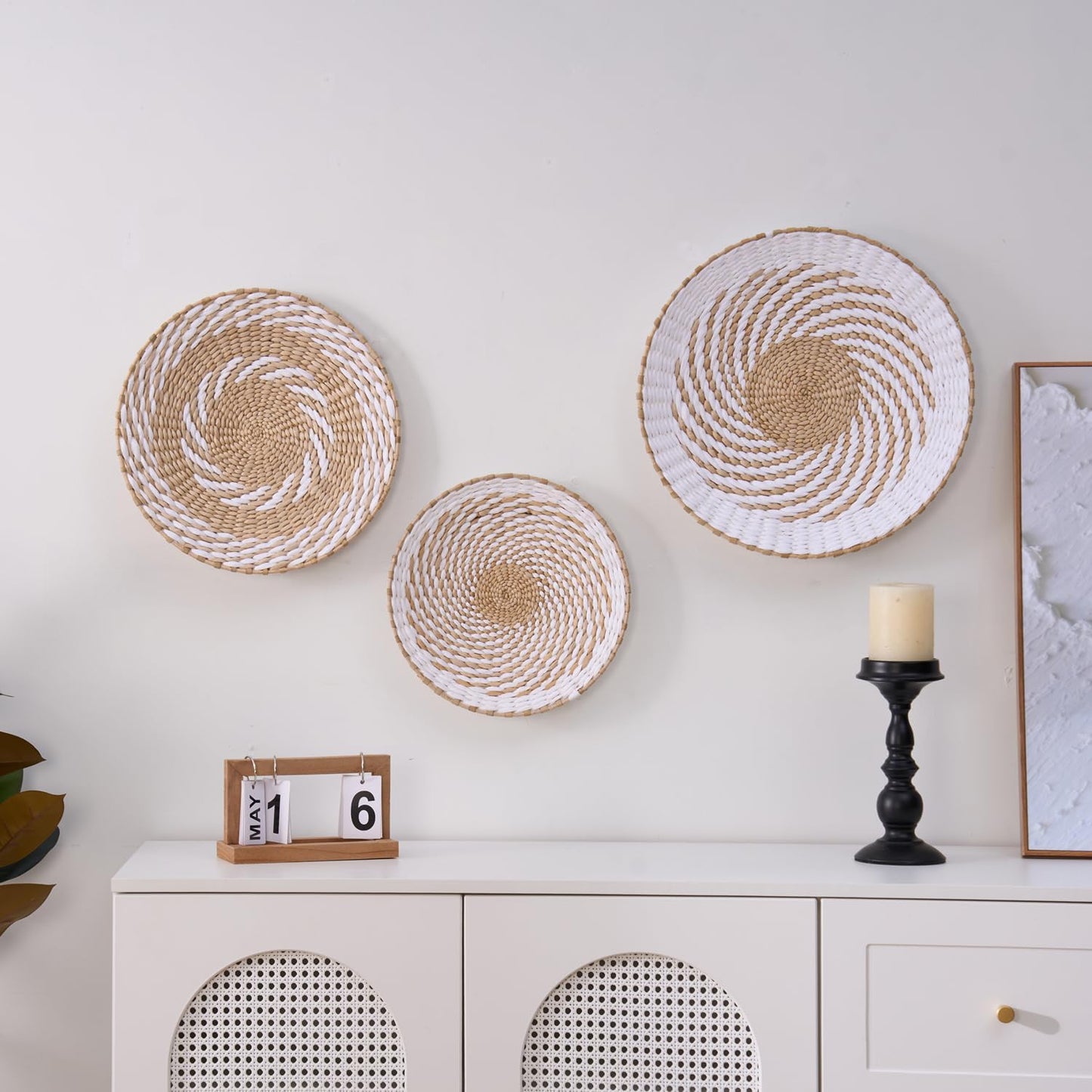 Boho Wall Basket Decor / Set of 3