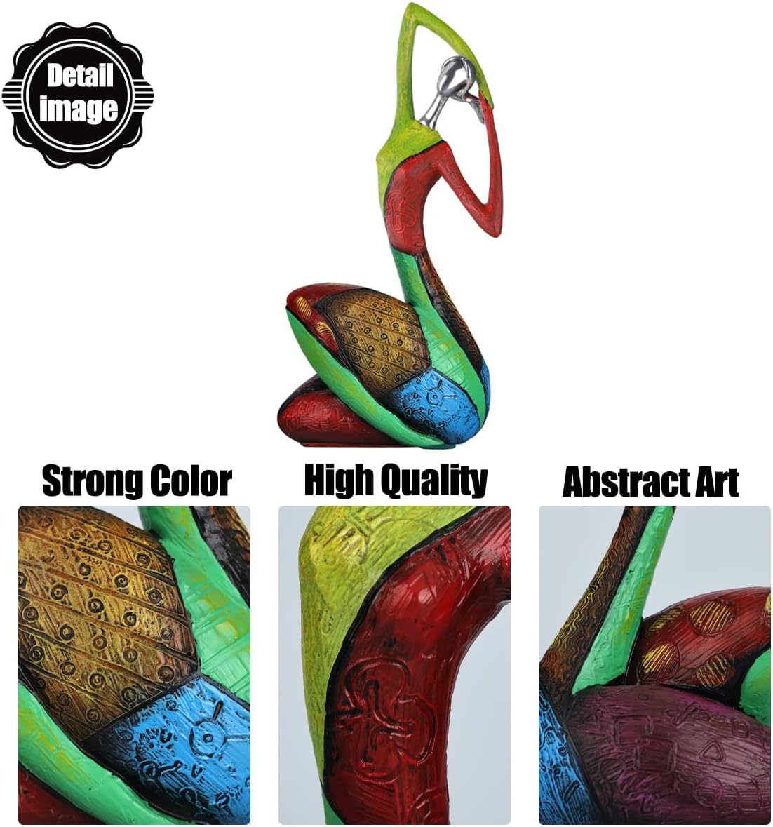 Creative Full-Color Oil Painting Art Female Statue / Yoga Pose Sculpture