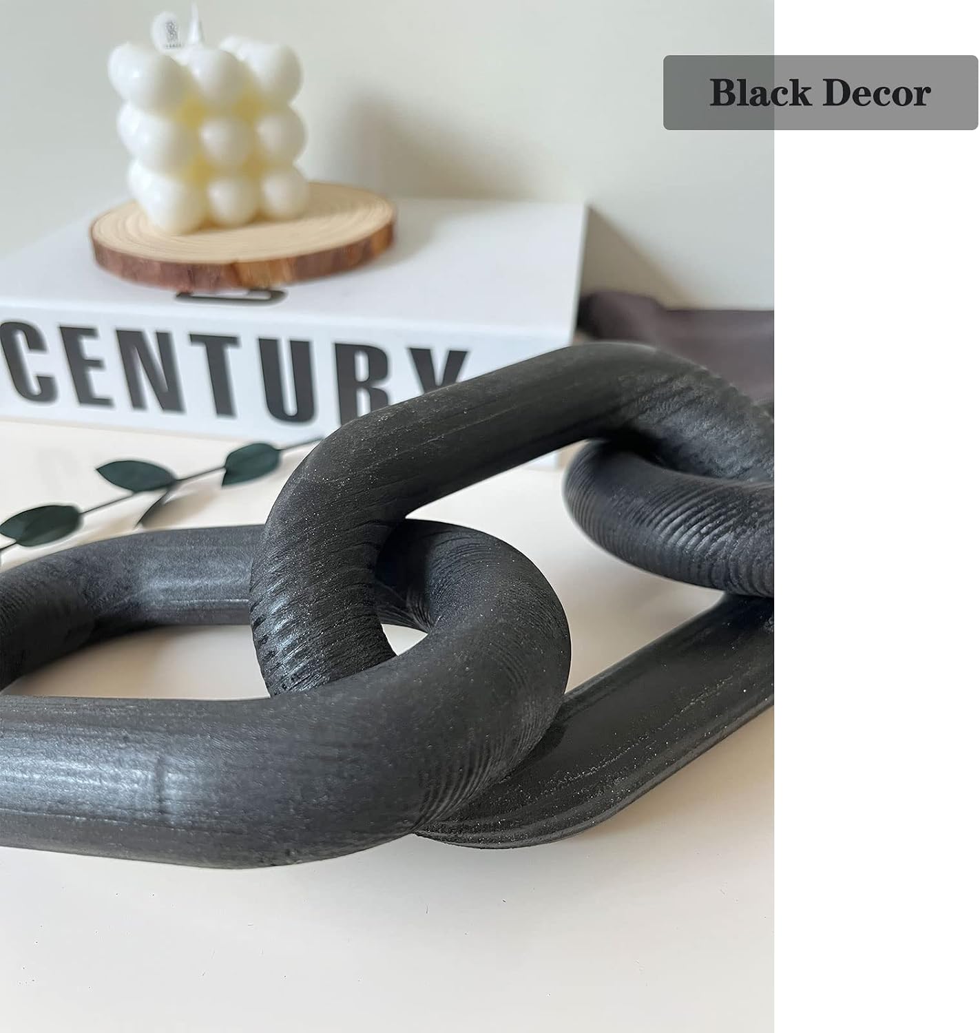 Wood Chain Link Decor3 Link Chain Decoration Pine Wood Carved Modern Home Decoration Used / A