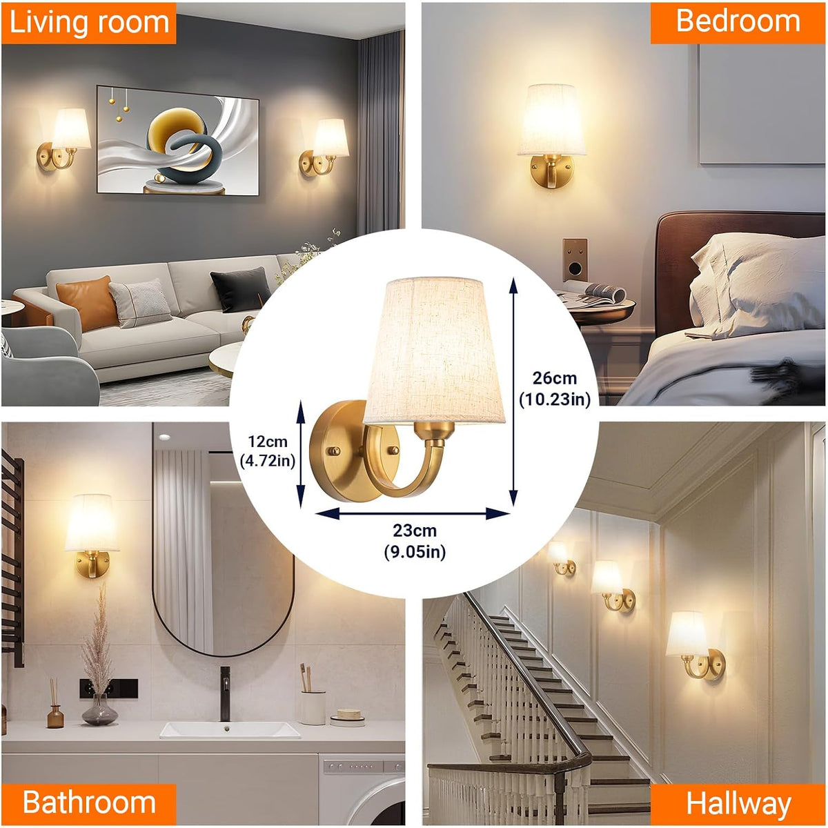 YHCDLAMP Peel and Stick Wall Sconces, No Drilling Stick On Wall Sconce, Wireless Battery Operated Wall Lights, Adhesive
