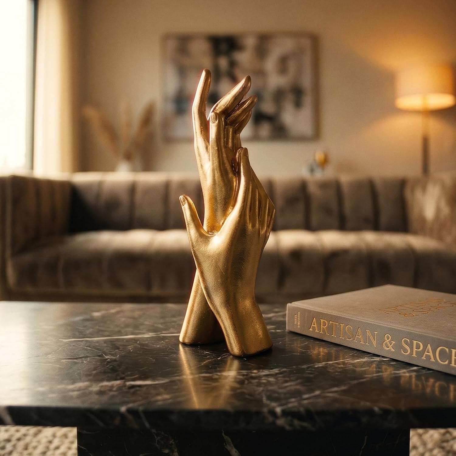Hand-Applied Leaf Finish Type / Interlocking Hands / Gold