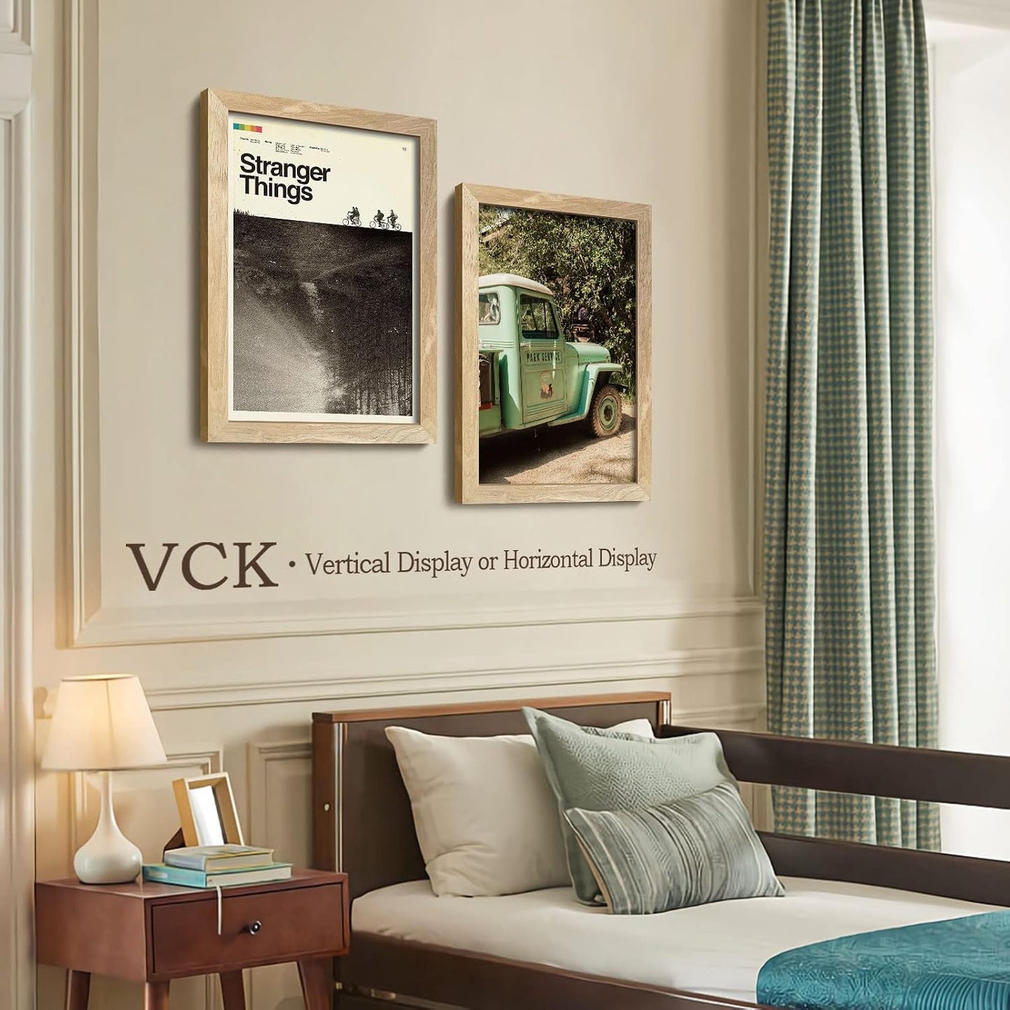 VCK 12x18 Picture Frame Set of 3, Natural Solid Wood, Wall Hanging | Wide Border, Light Woodgrain, Shatterproof