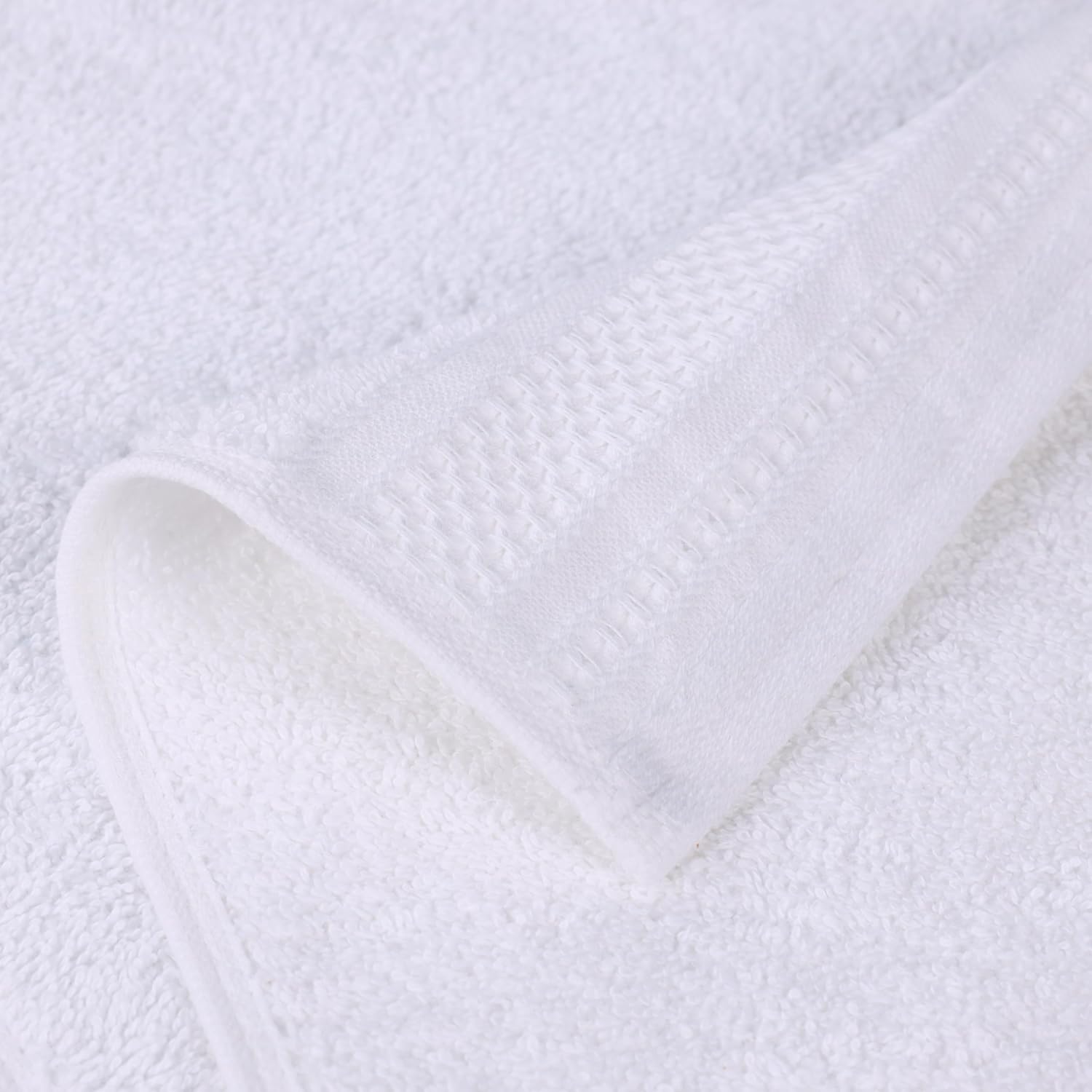 Superior Honeycomb 100% Cotton 500 GSM 12 Piece Bath Towel Set, 6 Washcloths, 4 Hand, 2 Bath Towels, Ideal for