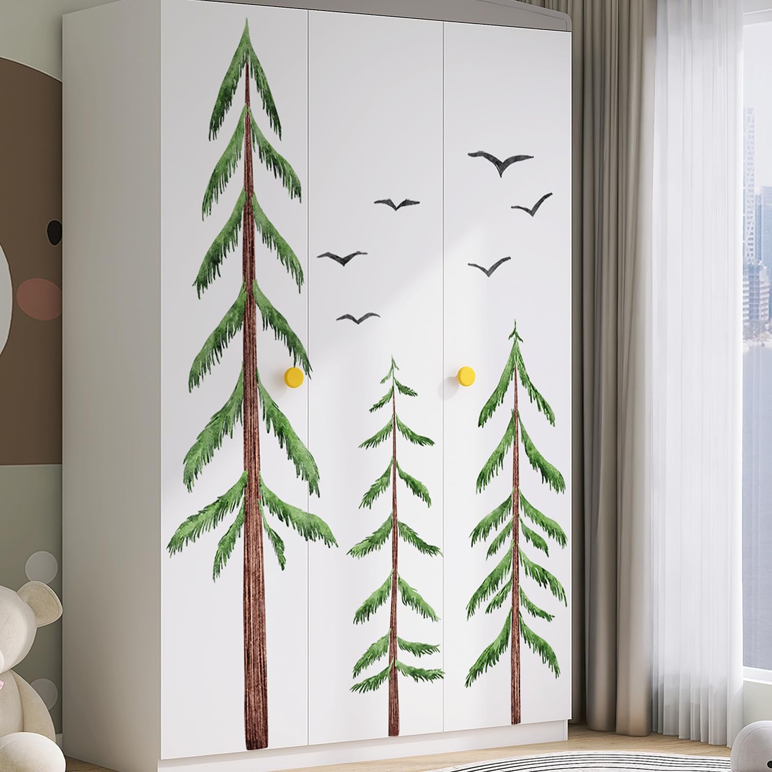 Black flying Birds Wall Sticker DIY Peel / Brown