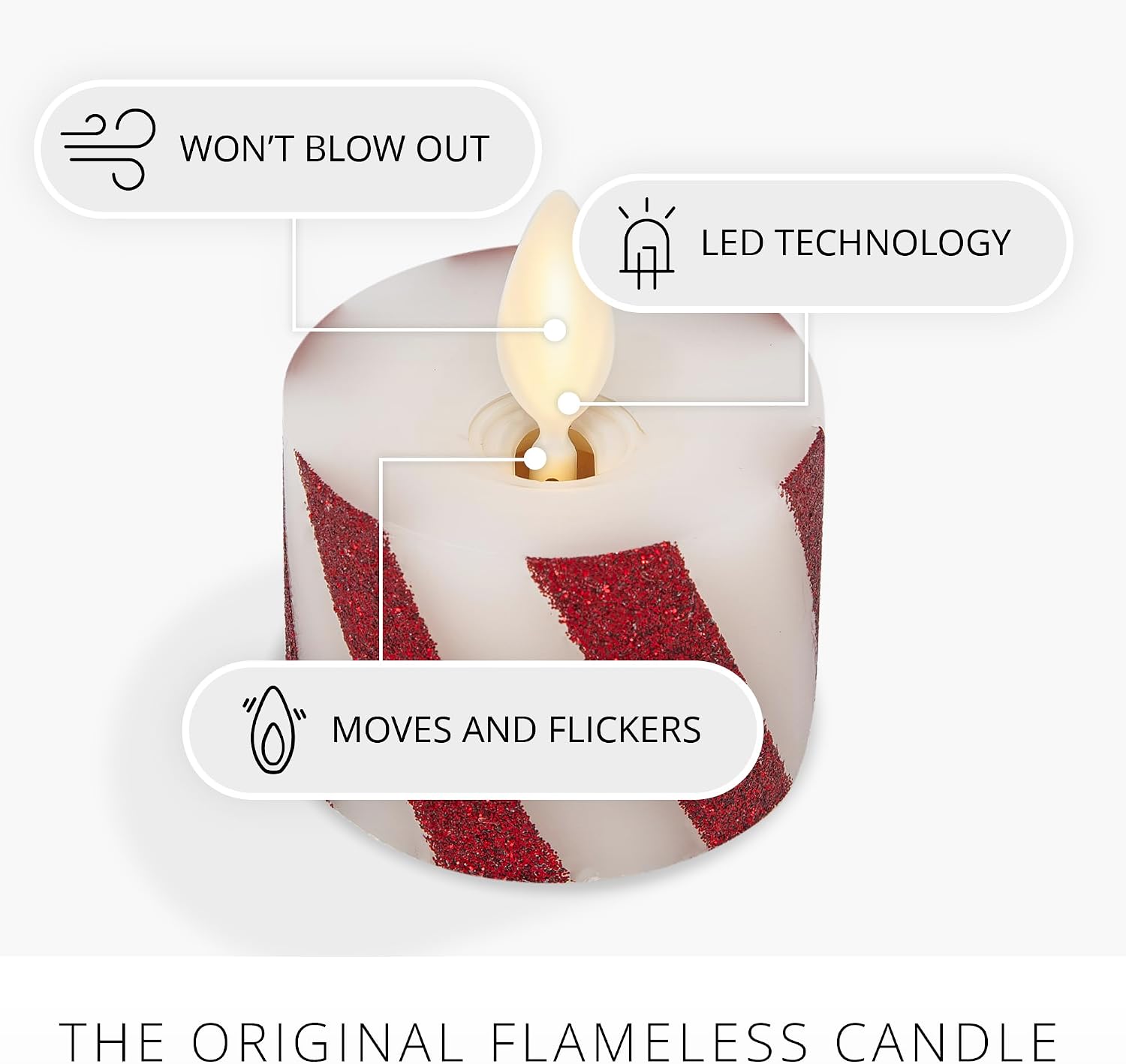 Luminara 2-Pack Moving Flame LED Flameless Tealight (1.4" x 2") Battery Operated Plastic LED Flameless Tea Light Smooth