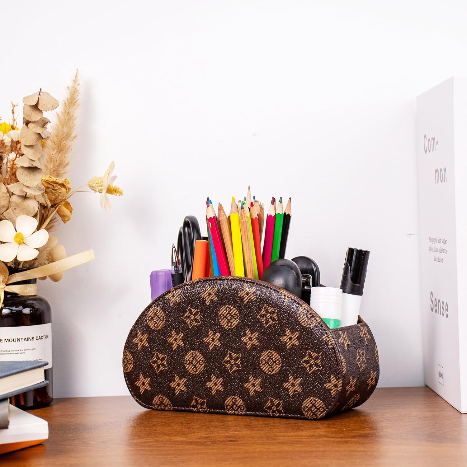Remote Control Holders Organizer Box / Brown+khakif / S