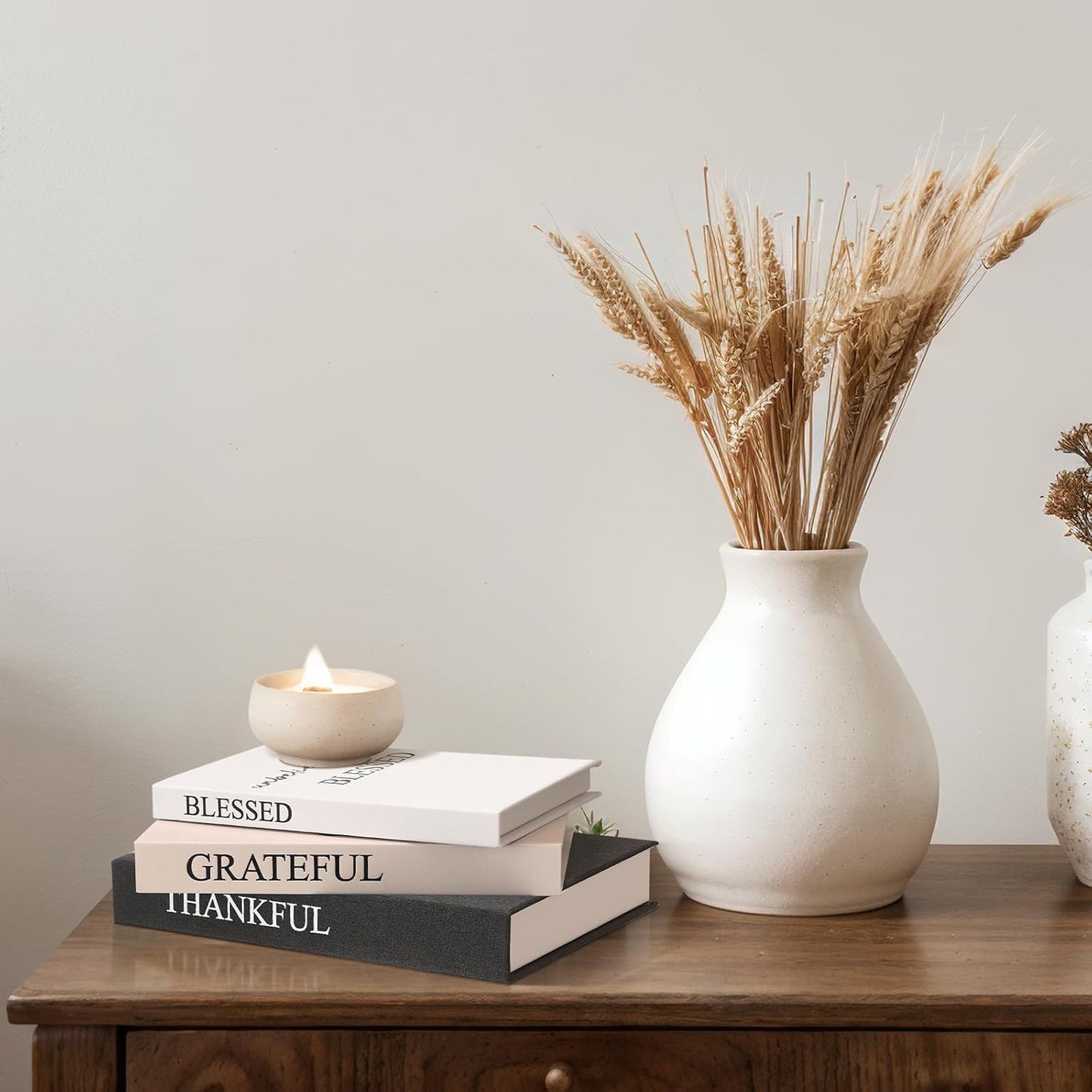 Decorative Books / Thankful Grateful Blessed / Modern / Set of 3