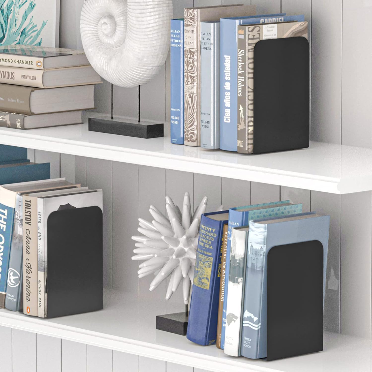 Black Metal Book Ends / Black Bookends / Set of 6