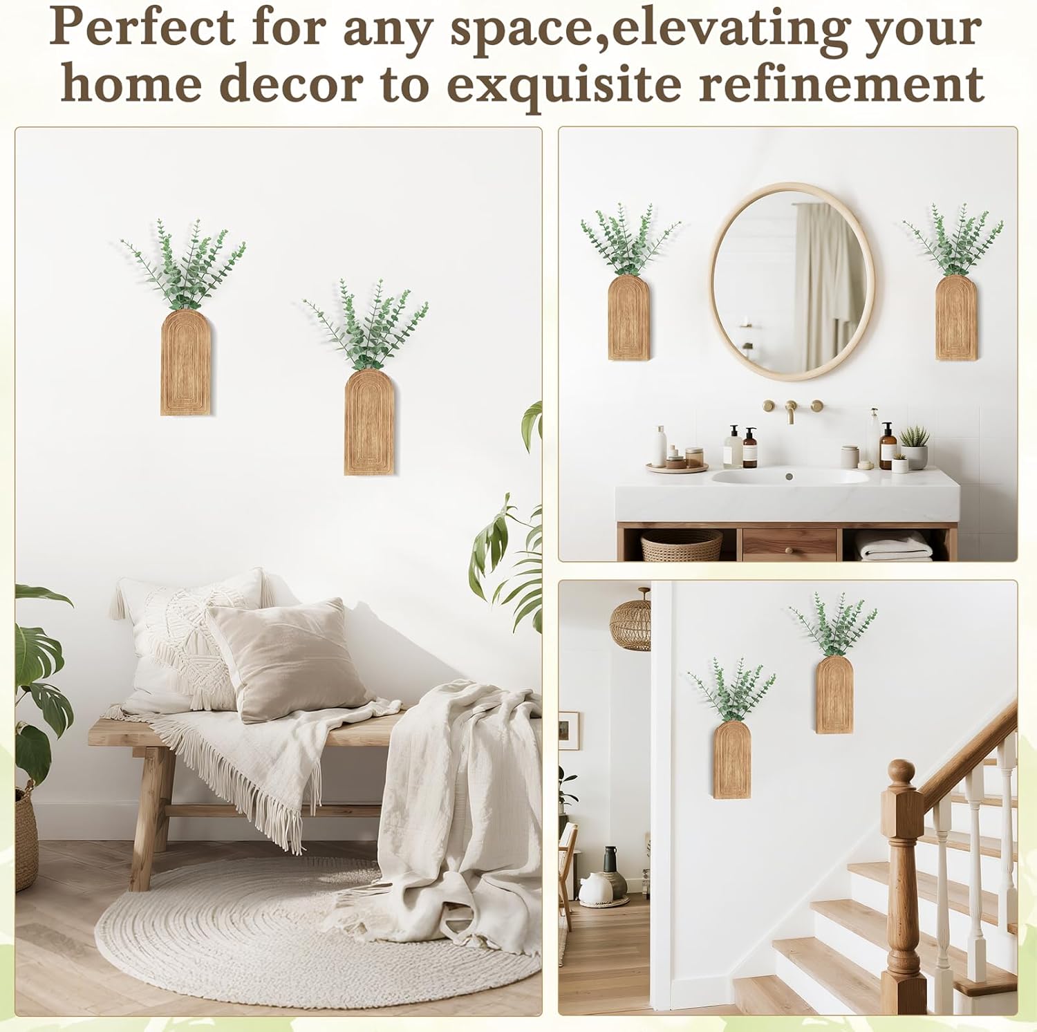 Wood Wall Planter Vase / Nurtal / Set of 2