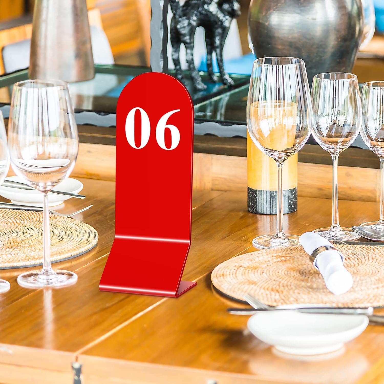 50 Pcs Table Numbers 1-50 Acrylic Double Sided Number Cards for Restaurant Acrylic Tent Table Holders Tent Cards