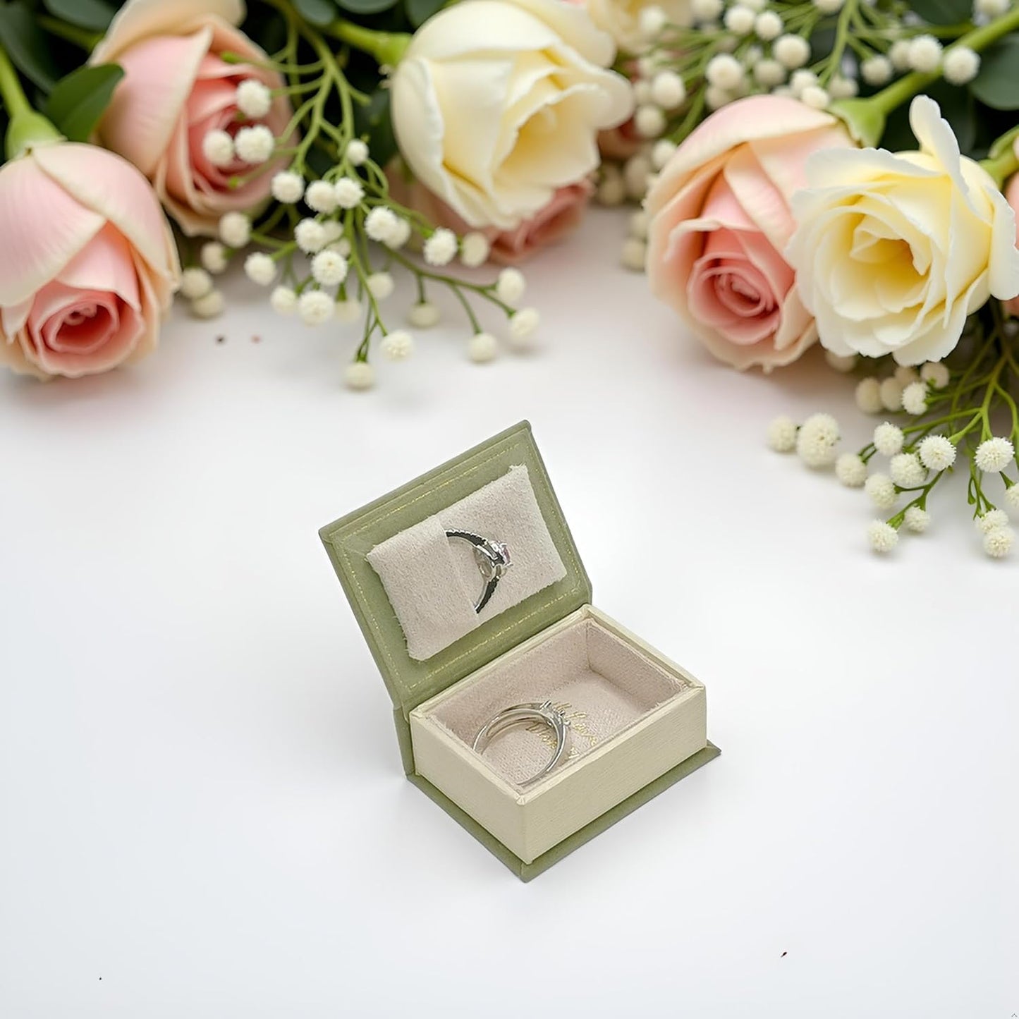 Book Shaped Ring Box / Green-book