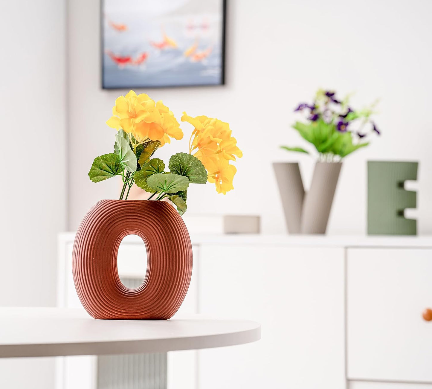 Modern Nordic Boho Style Flower Vases Home Decor / Green/brown/burgundy/khaki / Set of 4