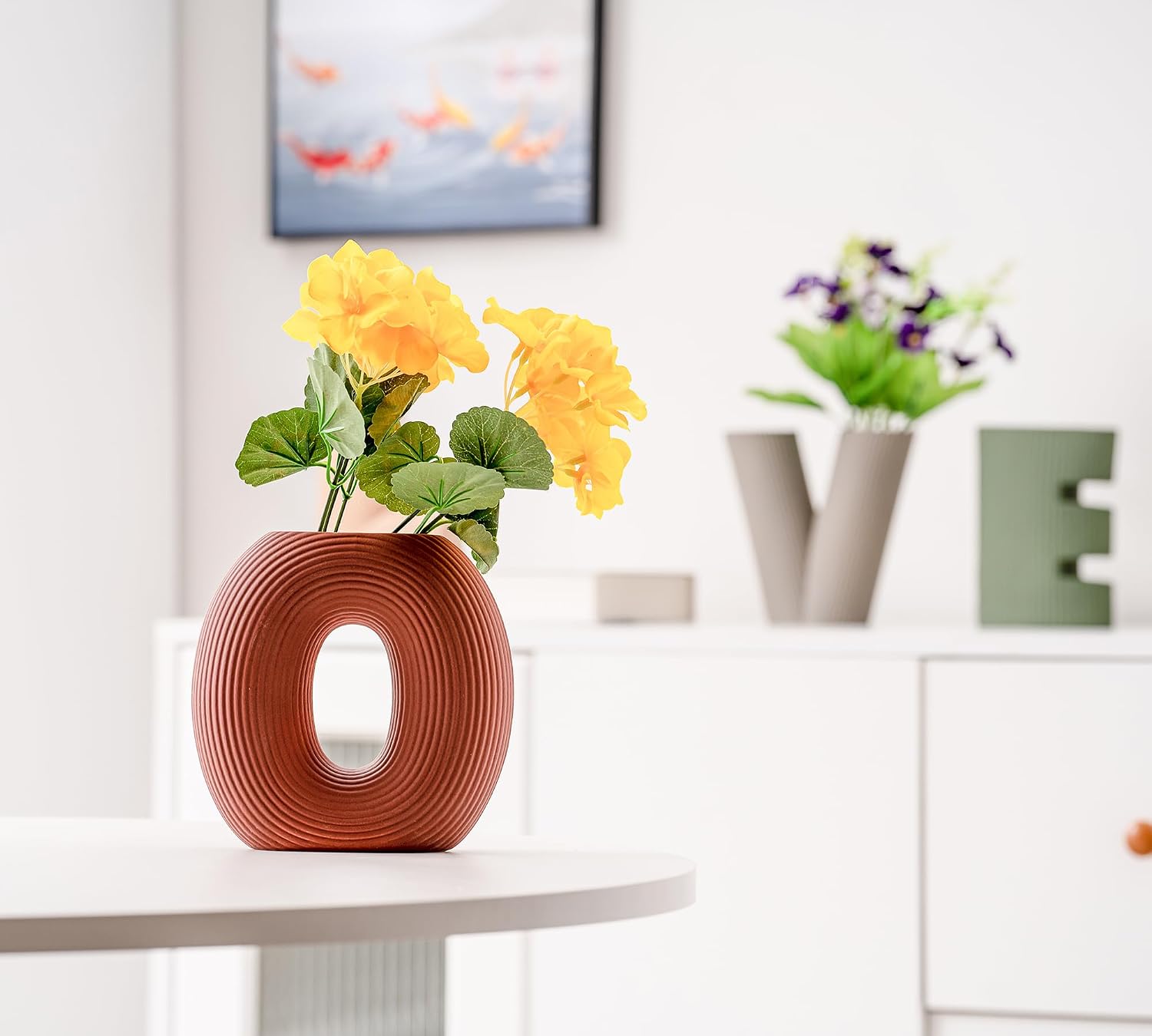 Modern Nordic Boho Style Flower Vases Home Decor / Green/brown/burgundy/khaki / Set of 4