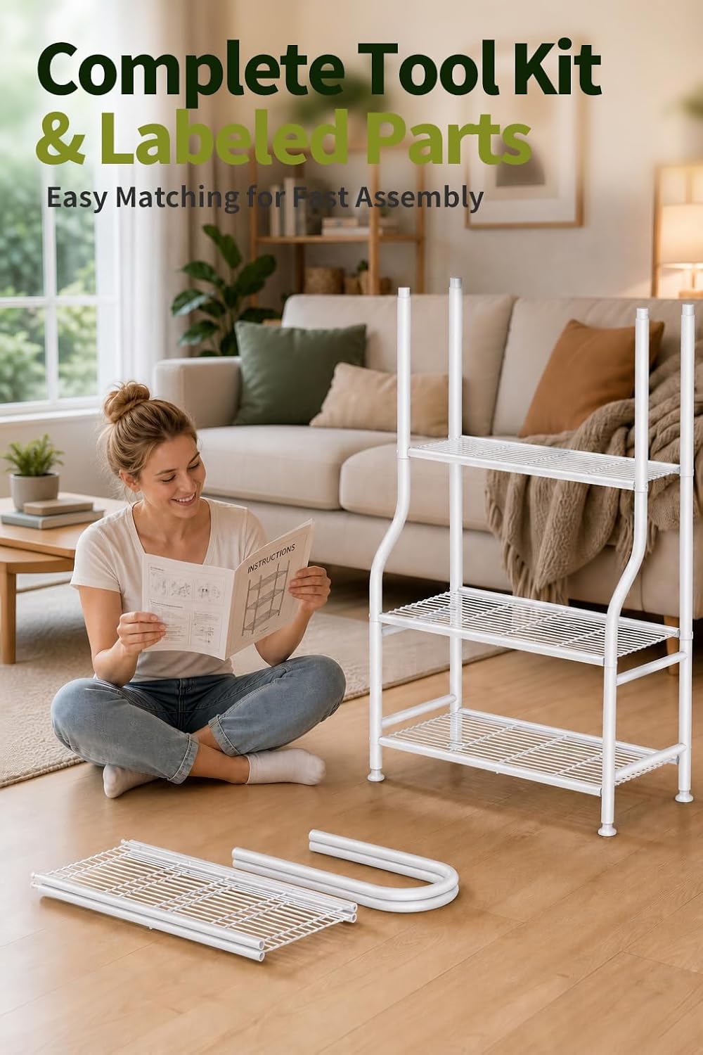 5-Tier Metal Plant Stand - Heavy Duty Indoor Outdoor Flower Shelf for Multiple Pots, 65" Tall Vertical Holder with