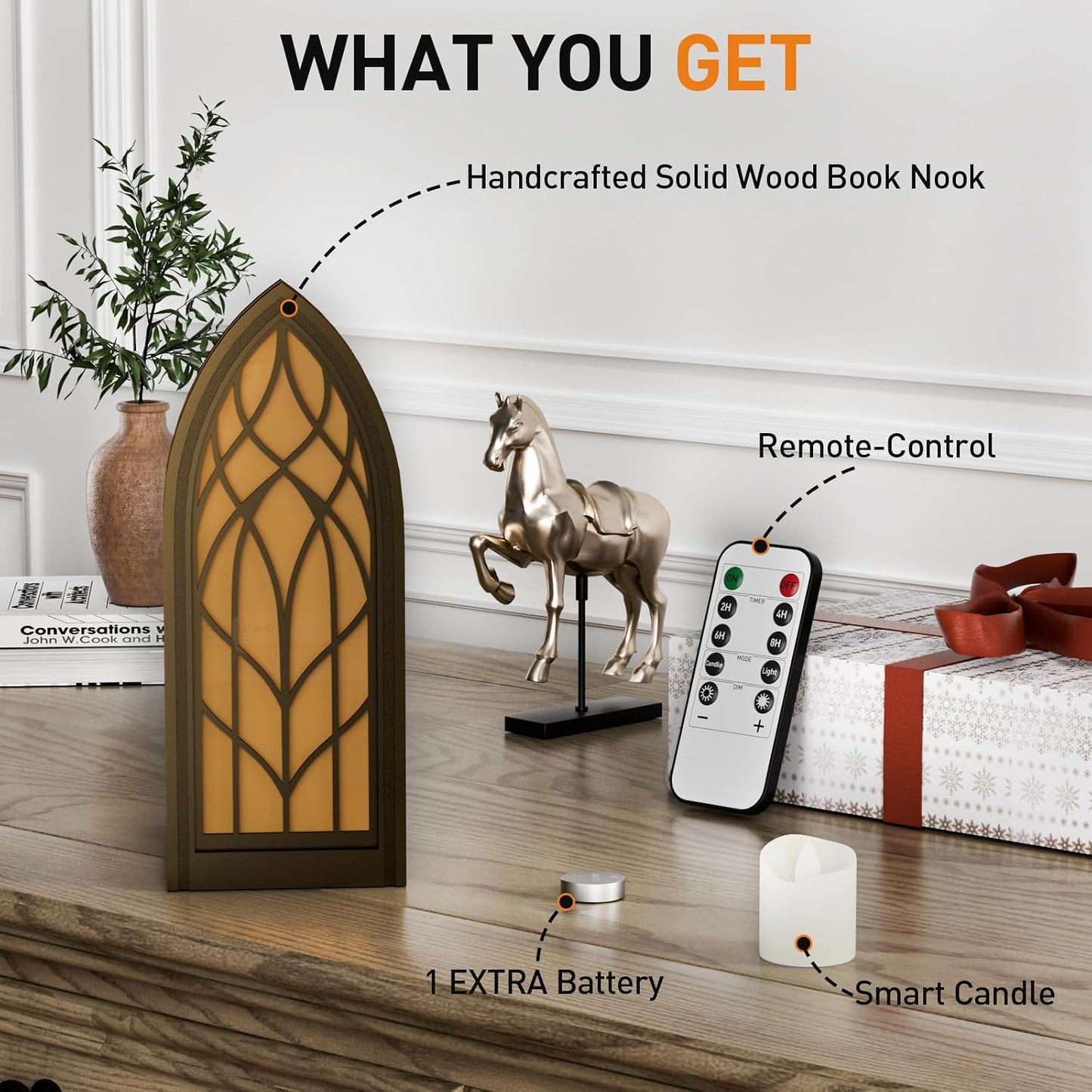 Solid Wood Fantasy Book Nook Shelf Insert