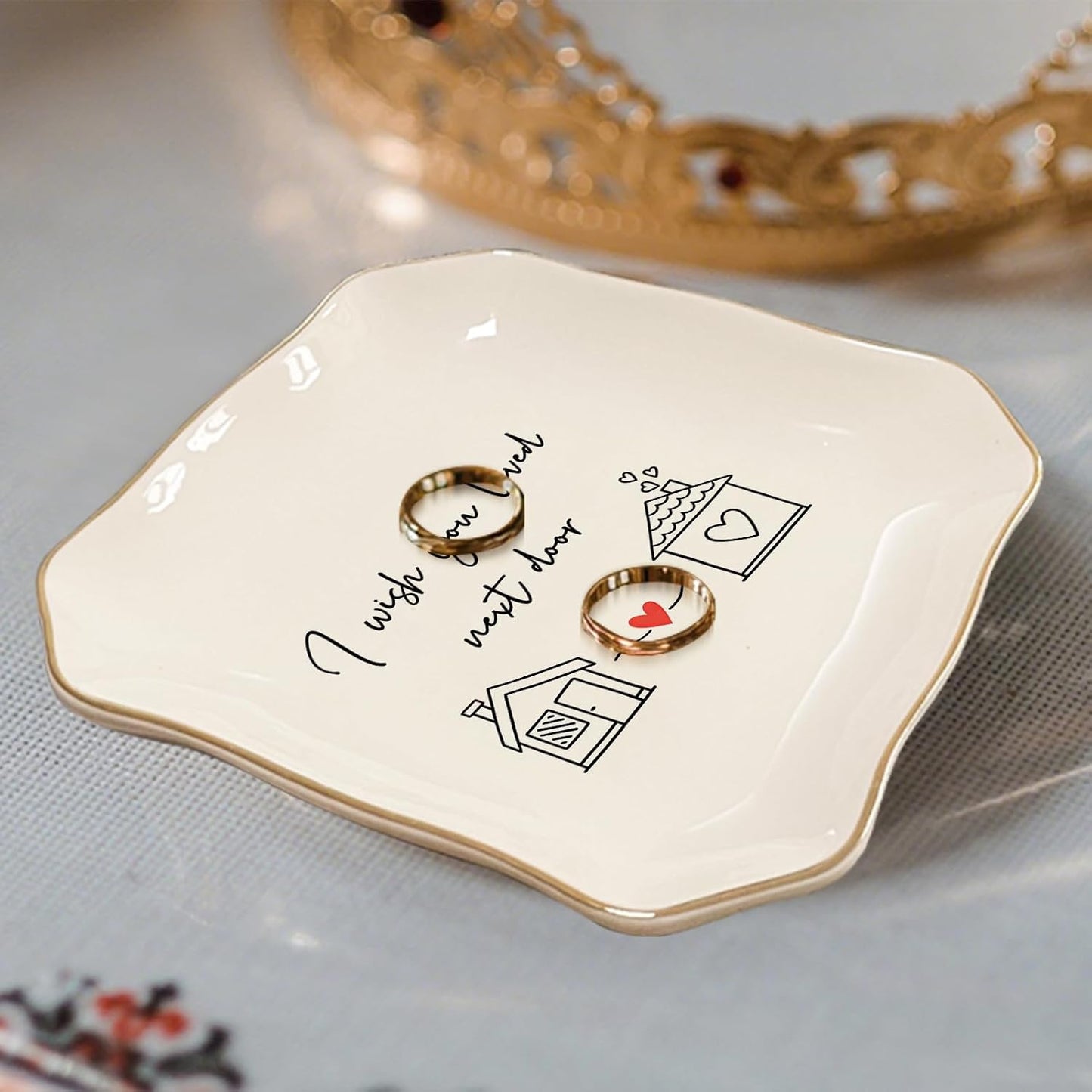 Ceramic Ring Tray for Best Friend / I Wish You Lived Next Door