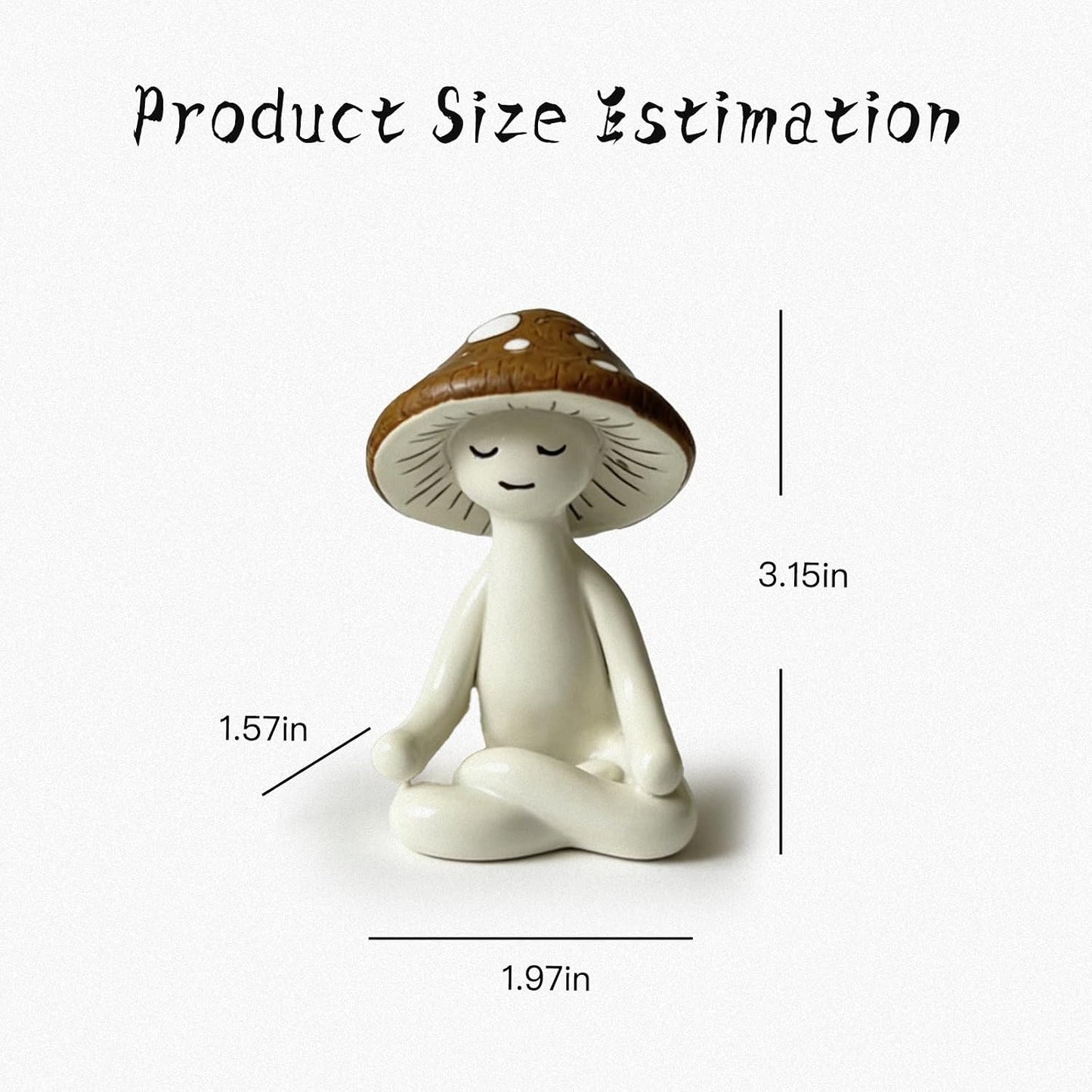Ceramic Meditation Mushroom Figurines Set / Set of 3