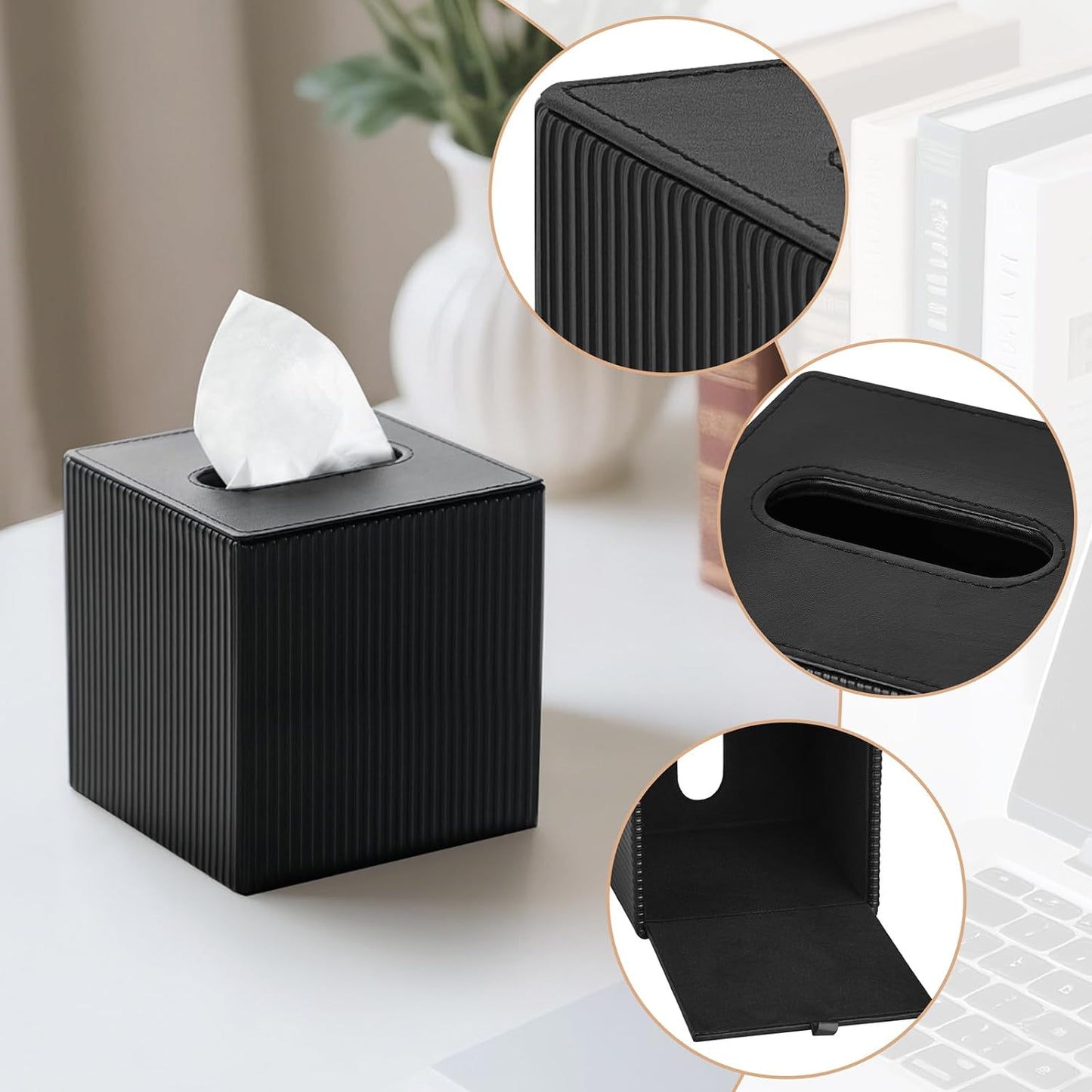 Decorative Facial Cube Organizer / Black