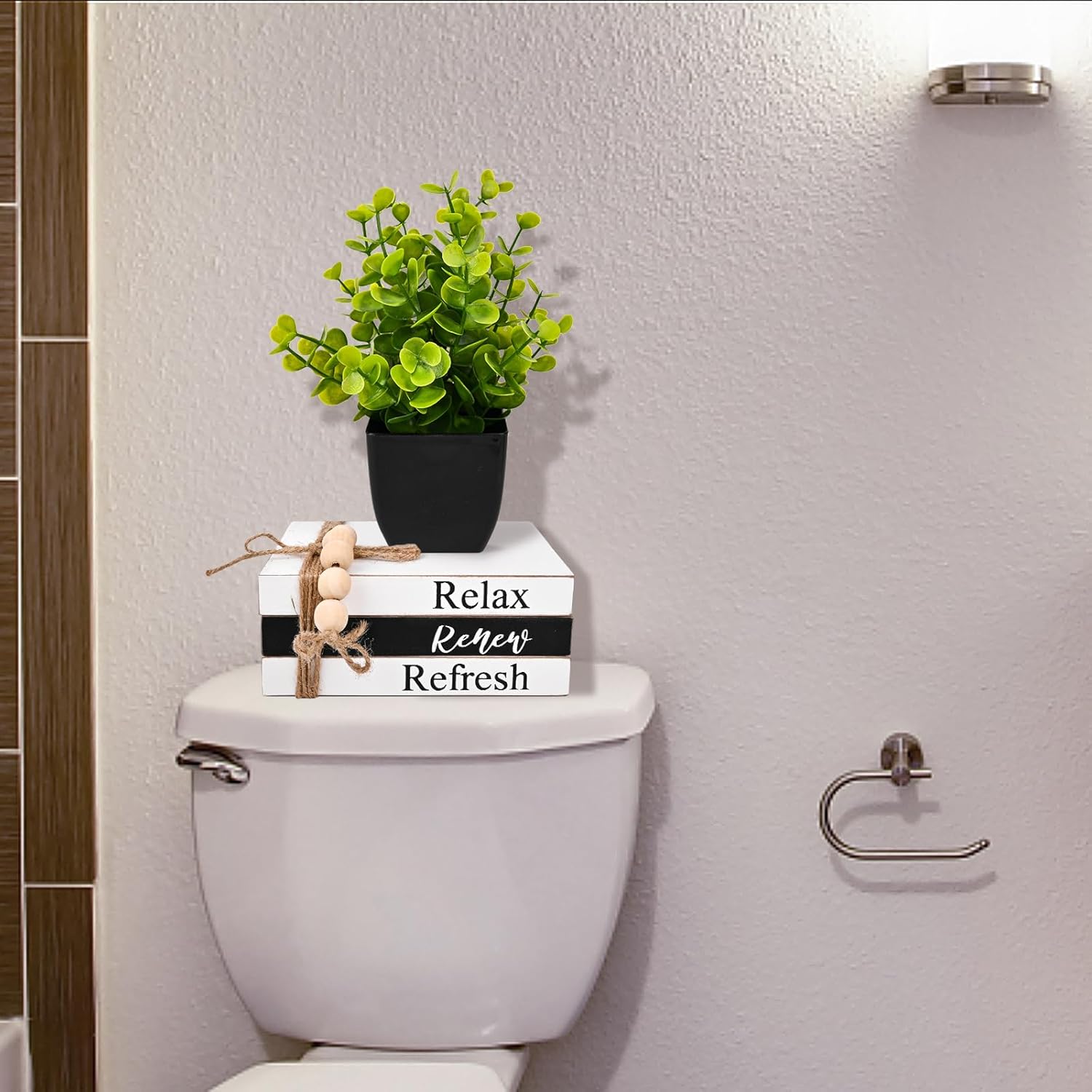 3D Round Shiplap Signs and Book Stack / Modern Book Stack