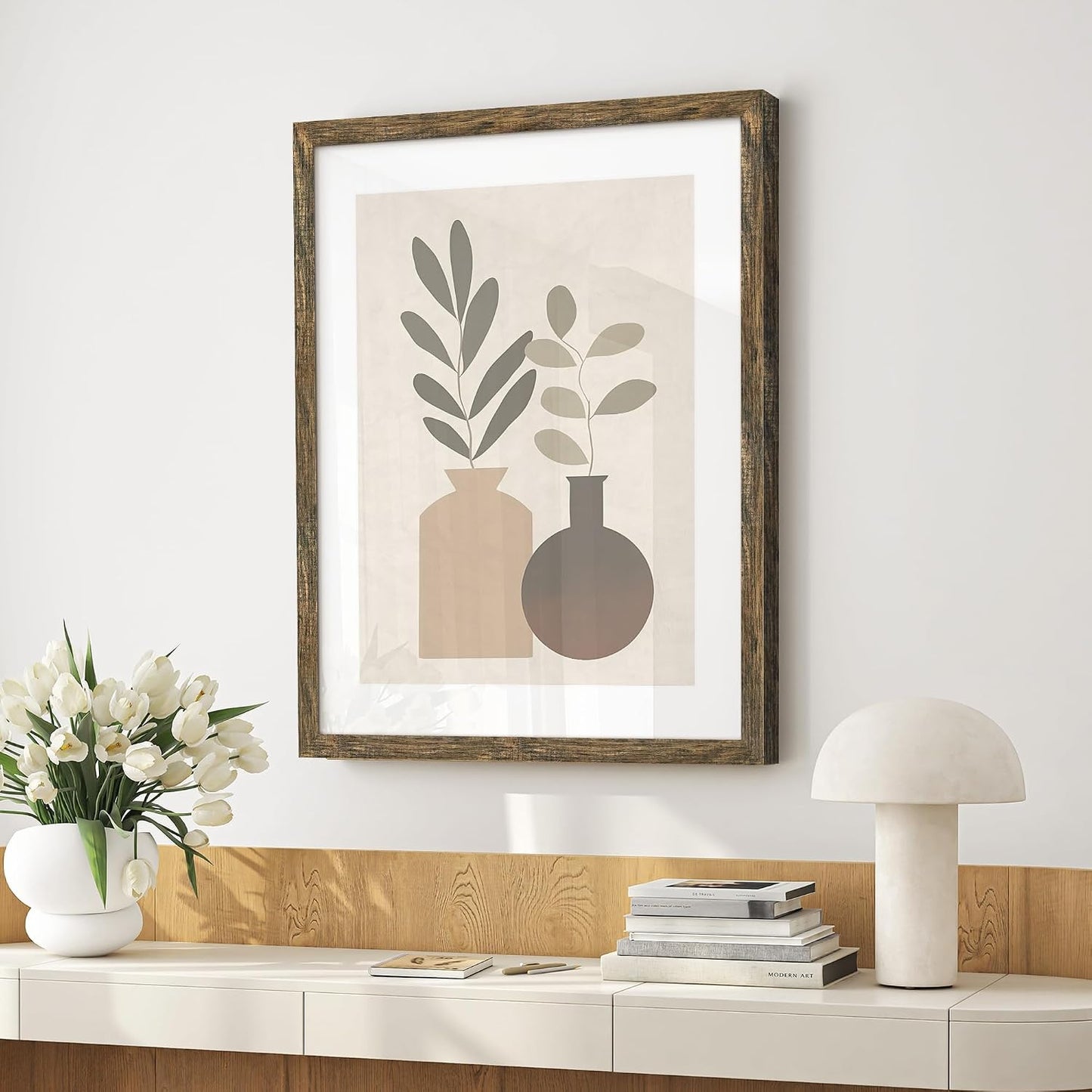 20x24 Rustic Brown Picture Frame, Poster Frame for Wall, 3 Pack | Fits 16x20 Photos With Mat or 20x24 Without Mat