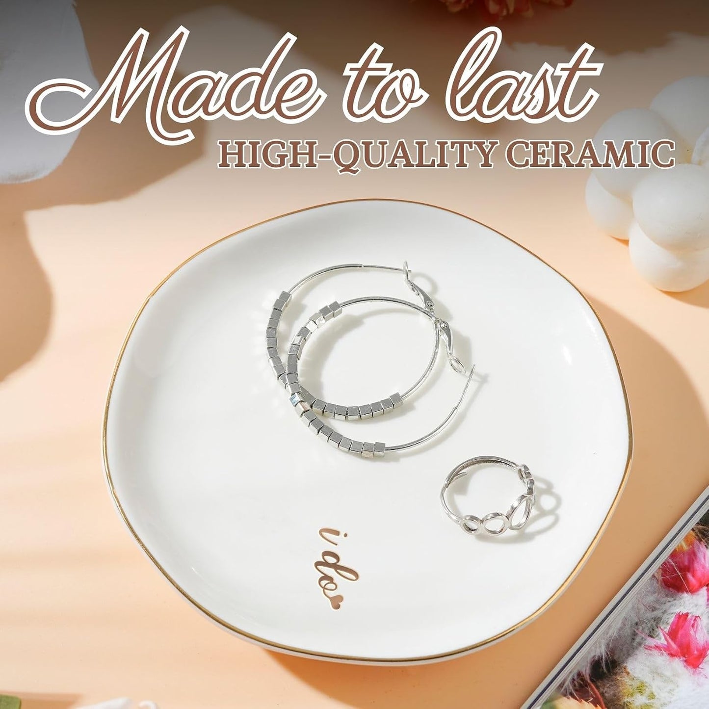 Engaged Gifts Ring Holder Dish / I Do