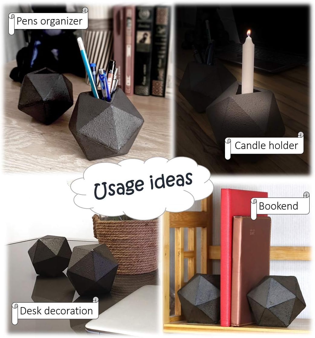 Modern Cast Iron Bookends / Black