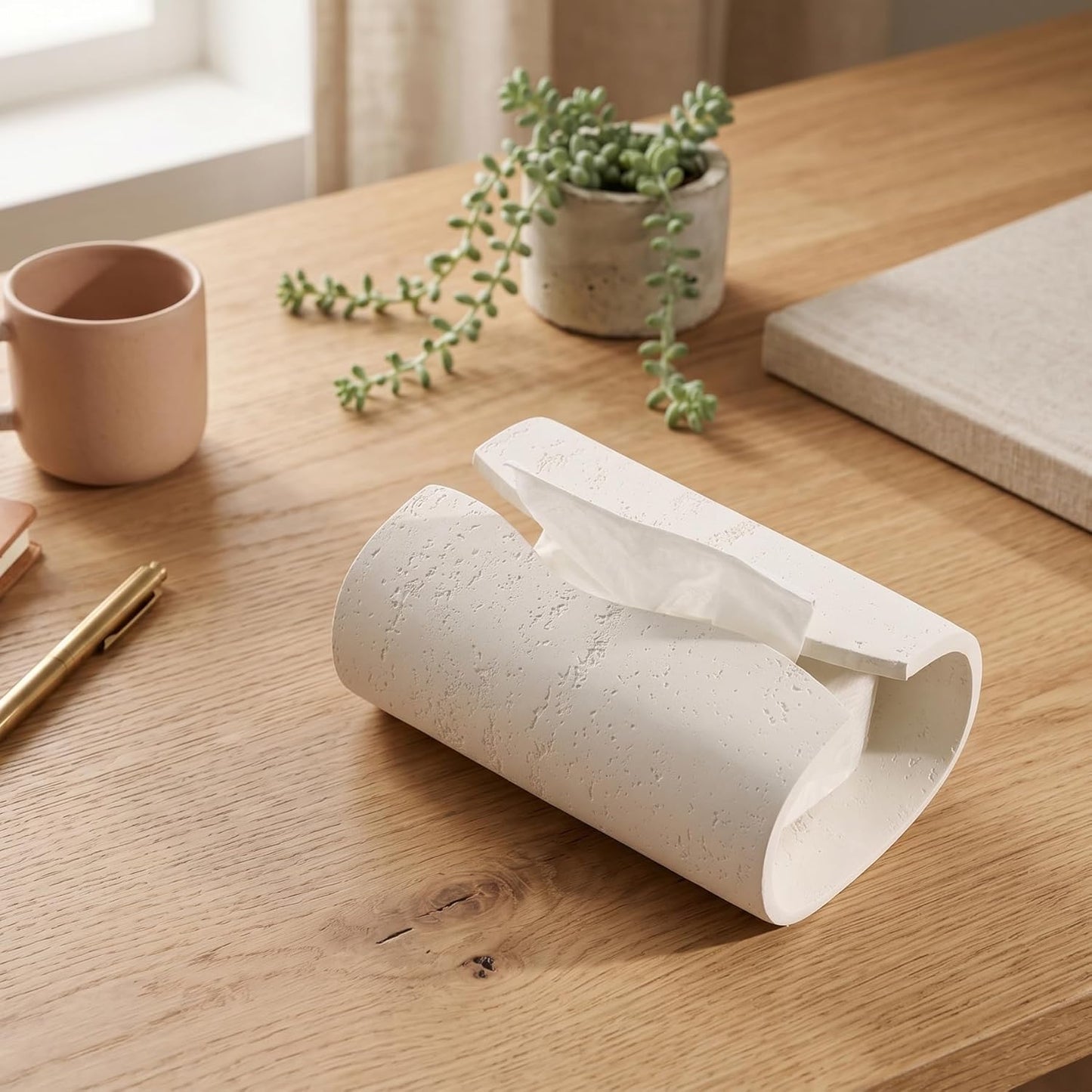 Tissue Box Cover Rectangle / Off White