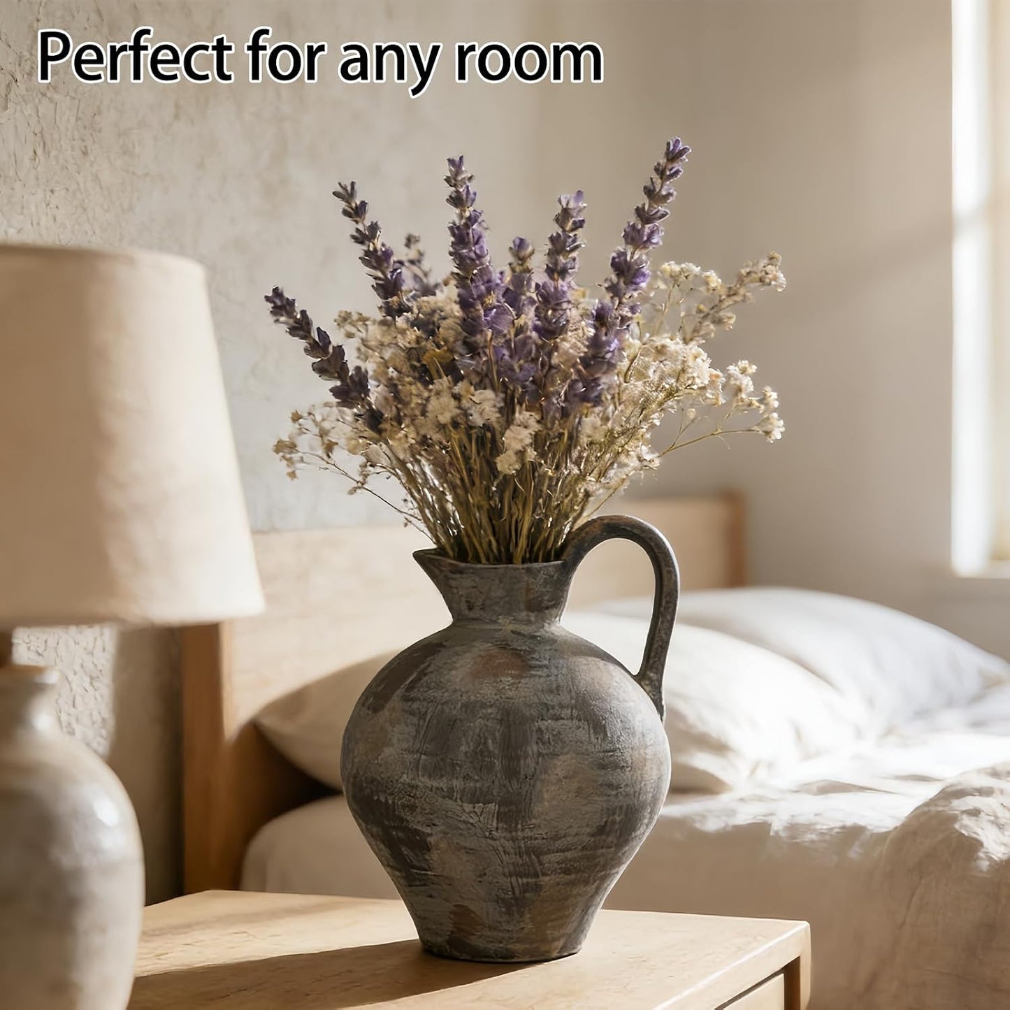 Ceramic Rustic Farmhouse Vase / Brown / Shape 1 / 8.86 Inch