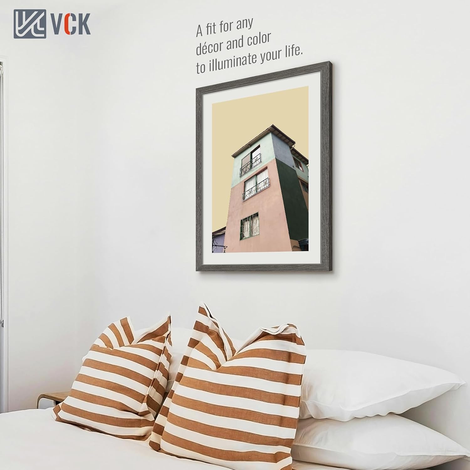 VCK 20x30 Gray Frame 3 Pack - Textured Wood 30x20 Picture Frames For Wall | 20x30 picture frame, plexiglass, 1.1 inch