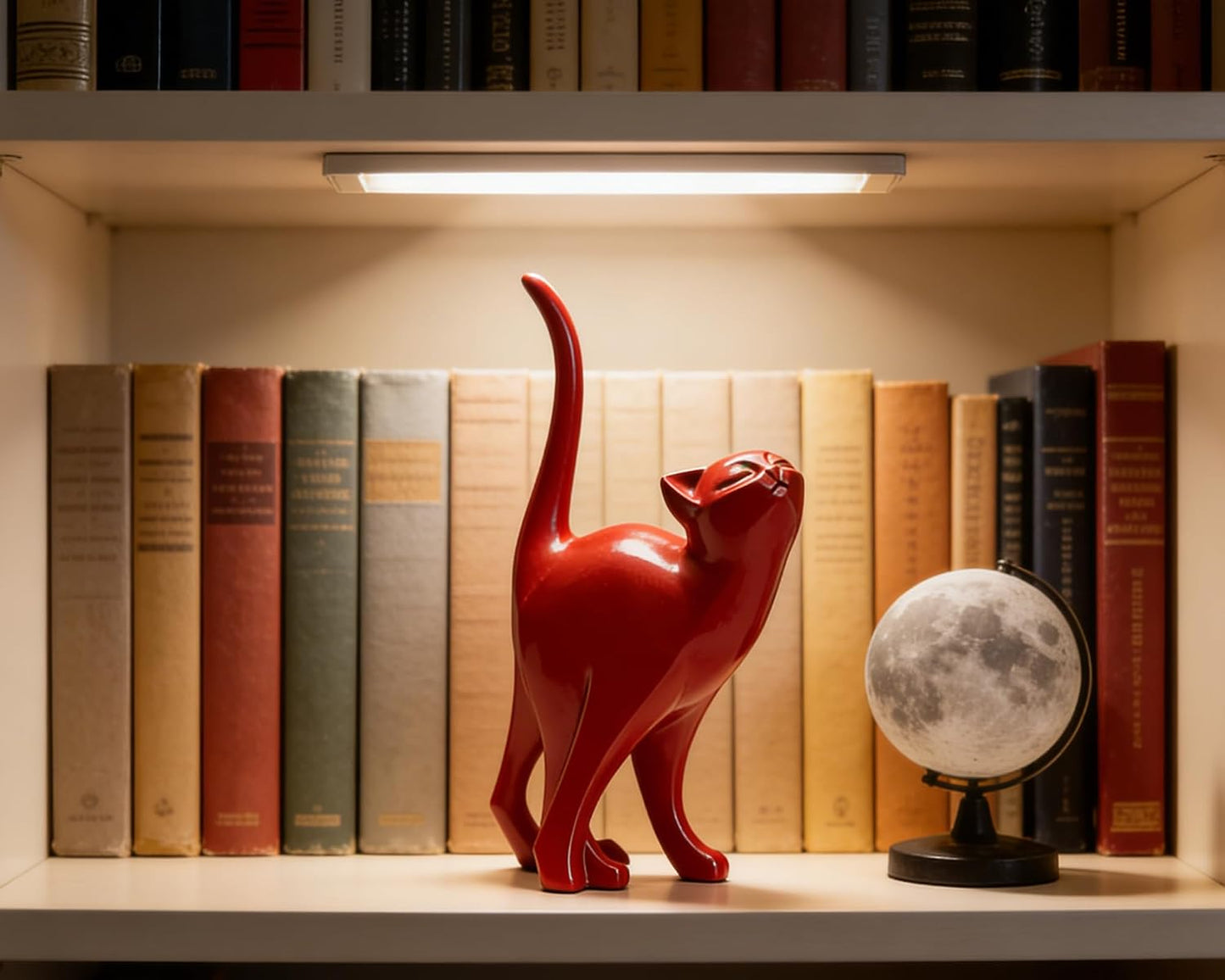 Proud Cat Statue / Red / 7 Inch